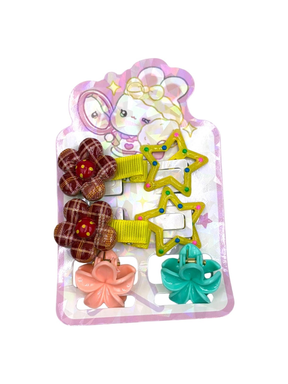 Presilha Infantil Grampo Cabelo Tic Tac Kit 12 Cartelas
