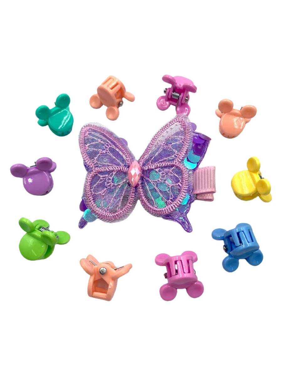Kit Presilha Borboleta e Mini Piranha Cabelo Infantil 132pcs