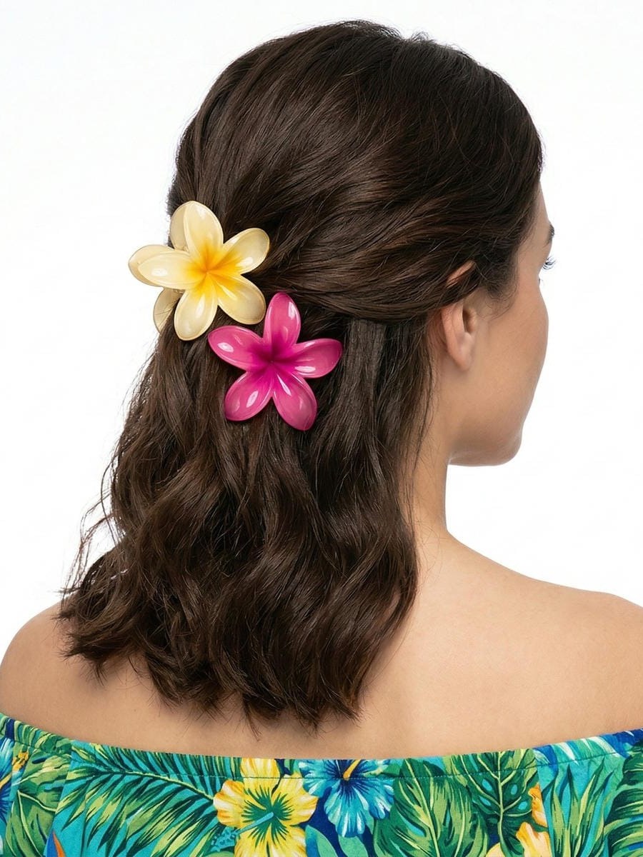 Piranha Cabelo Flor Havaiana Prendedor Feminina Kit 12 Peças