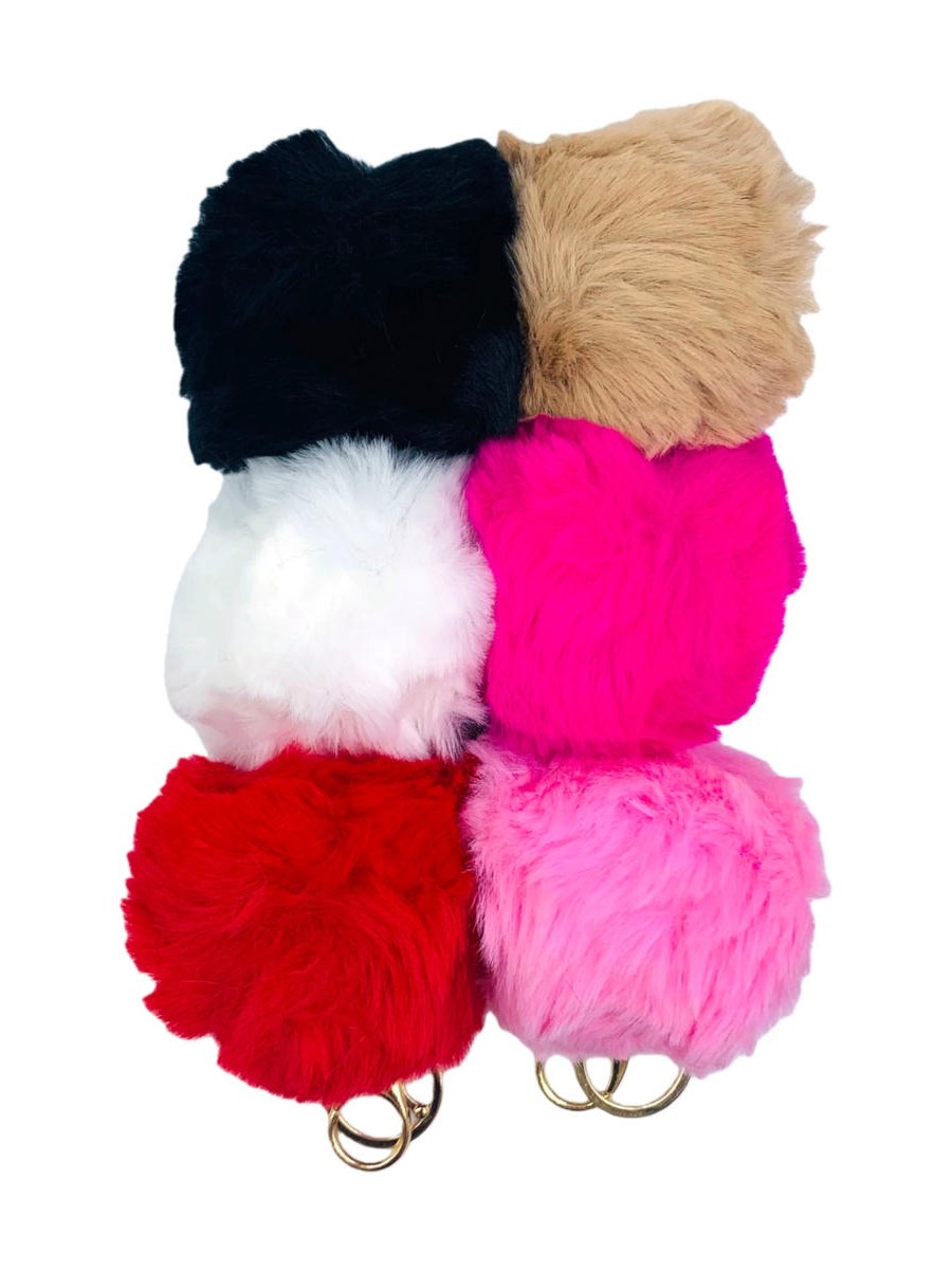Chaveiro Pingente Pelucia Pompom G (10cm) Kit 12 Peças