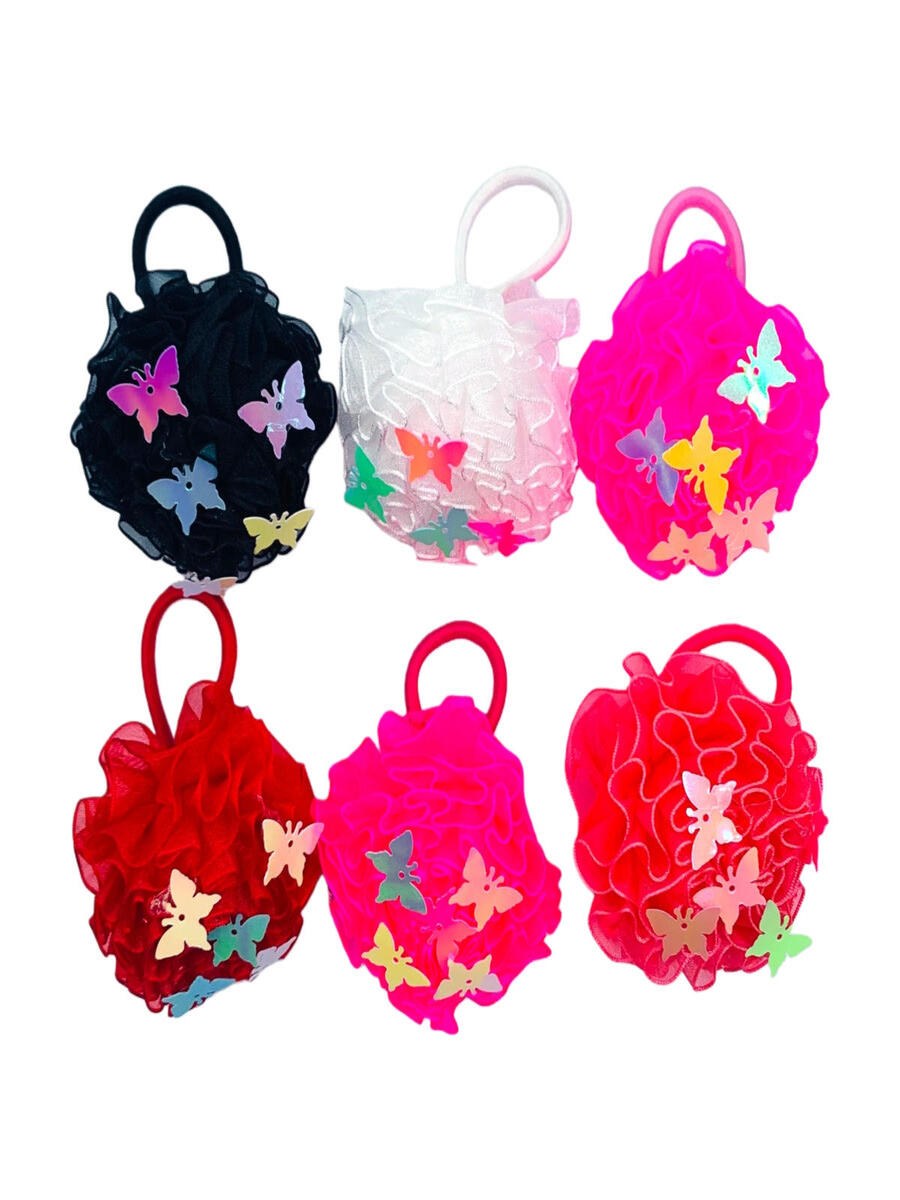 Xuxinha Elástico Rabicó Pompom Frufru Cabelo Kit 12 Peças