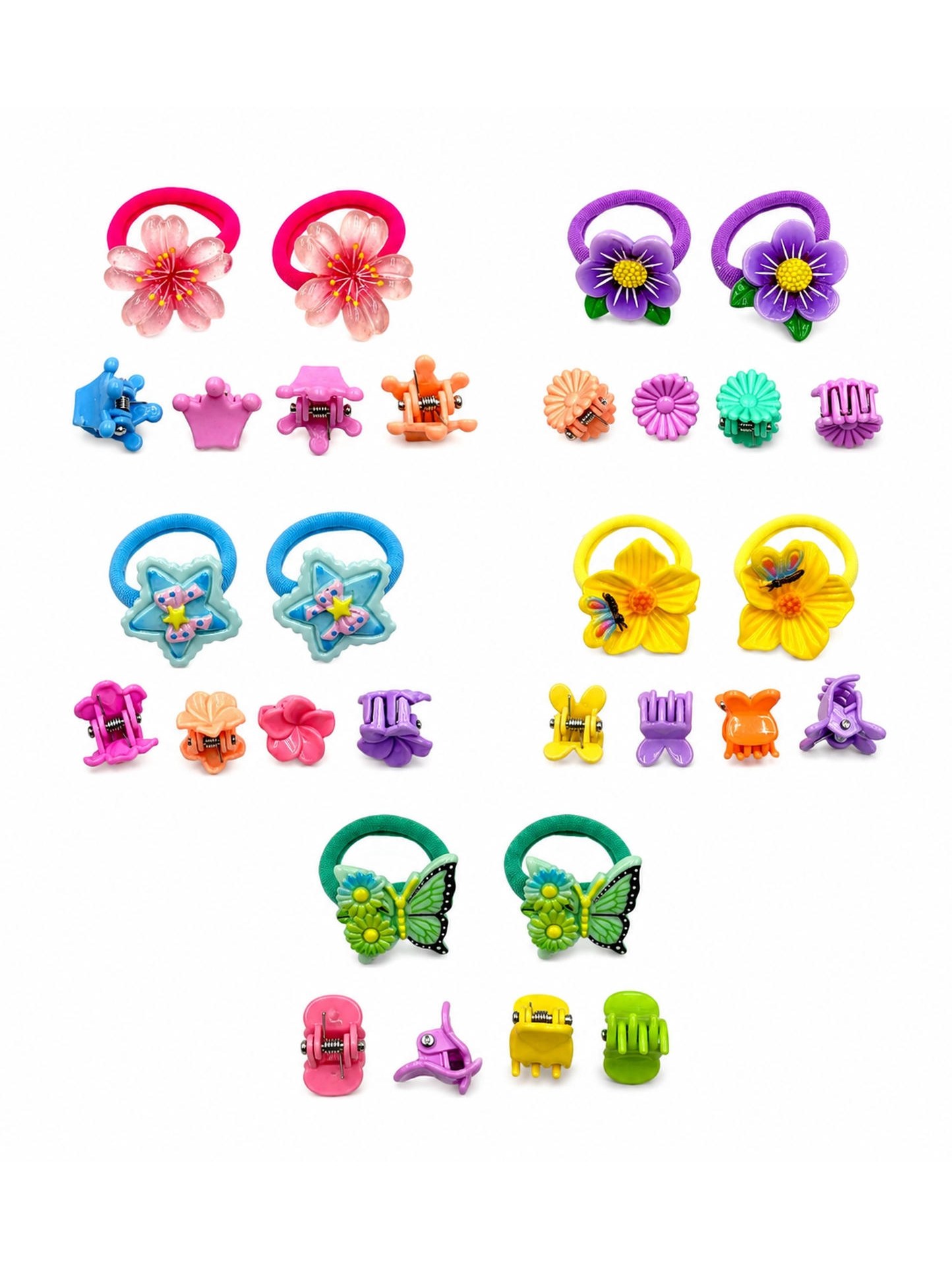 Kit Acessórios Cabelo Infantil Rabicó e Mini Piranha 60Peças