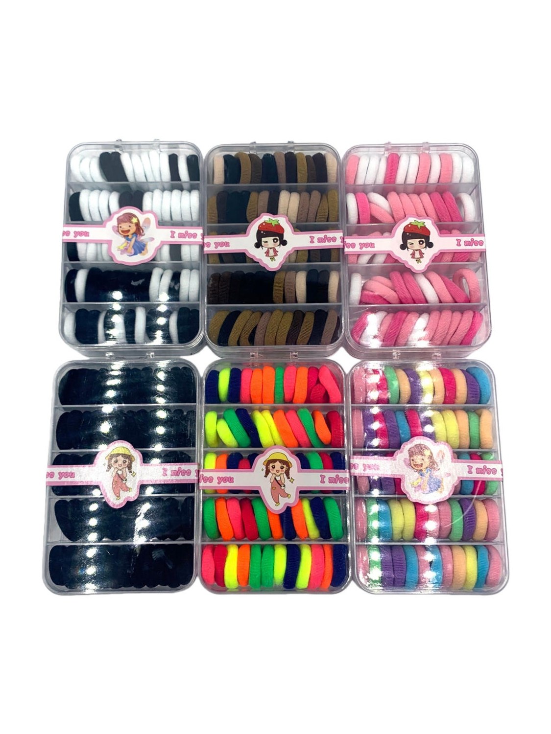 Rabico Elastico Cabelo Xuxinha Macio Menina Kit com 6 Caixas