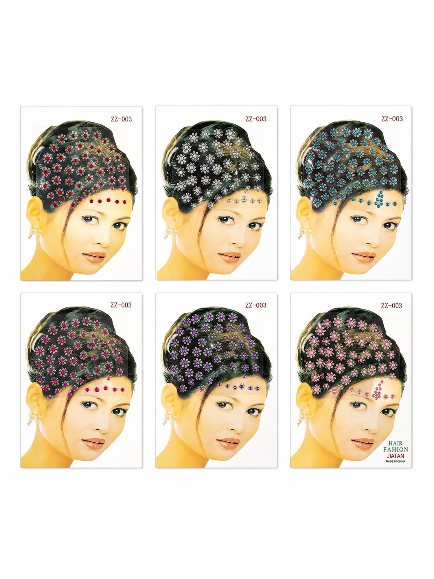 Kit 12 Adesivo Strass Acrílico para Cabelo Rosto Maquiagem