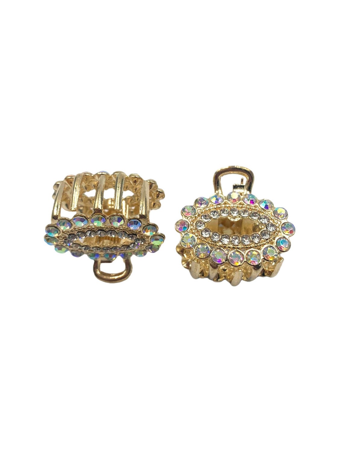 Piranha Cabelo Metal Strass Brilhantes Pequena Kit 12 Peças