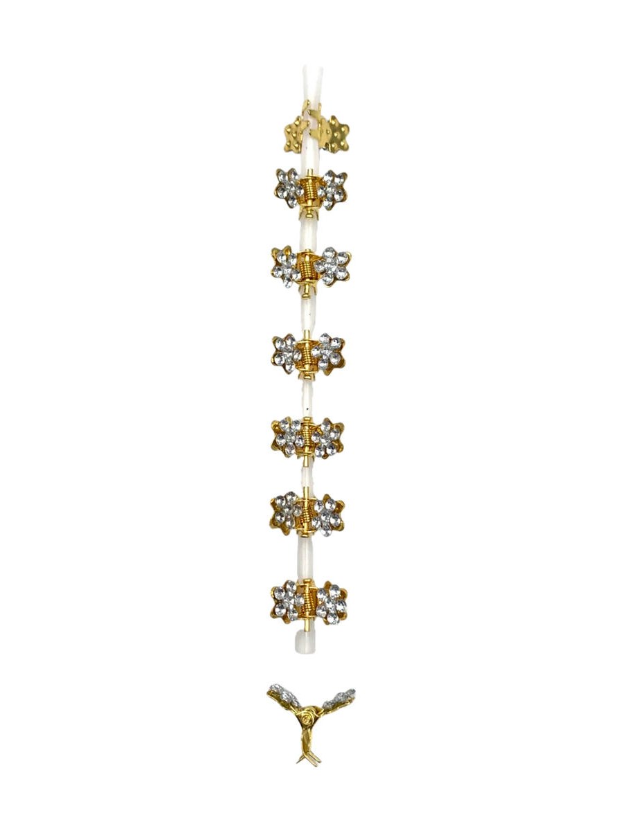 Mini Piranha Cabelo Metal Strass Flor Presilha Kit 80 Peças