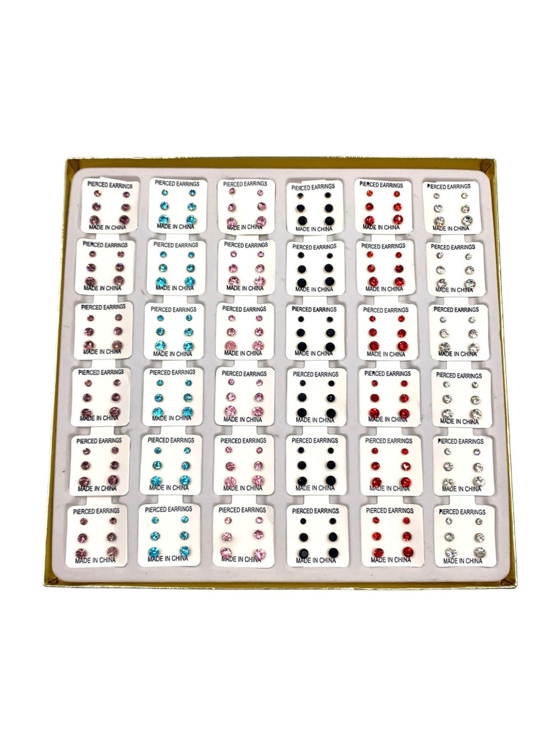 Brincos Strass Silicone Caixa 108 Pares