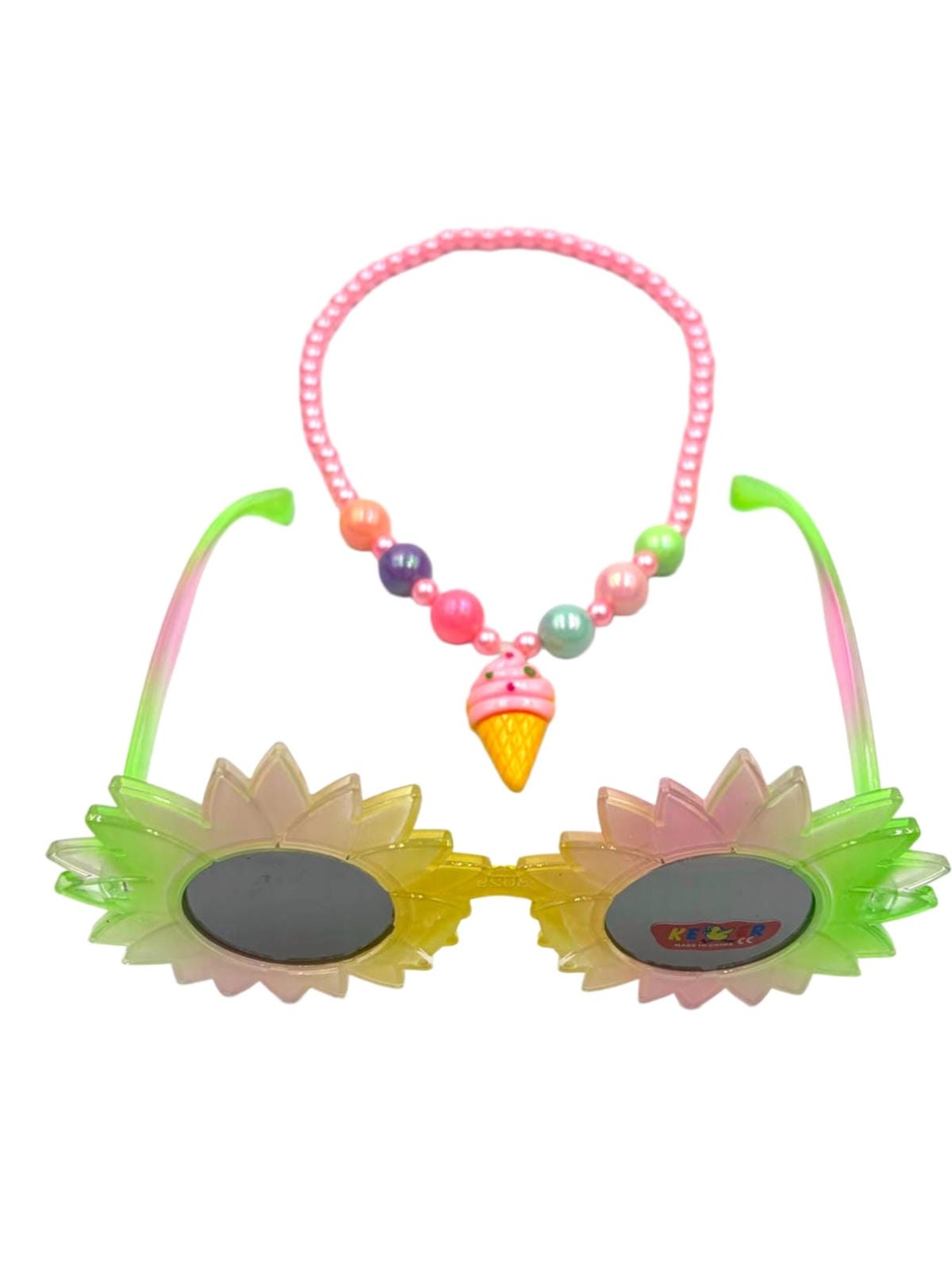 Kit Oculos de Sol Infantil com Fofo Colar 2 Peças