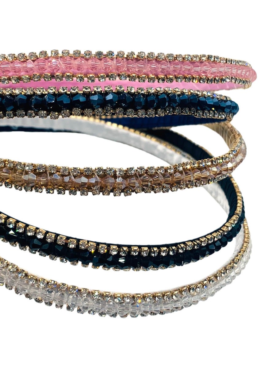 Tiara Cabelo Arco Fino Strass Perola Pedraria Festa 12 Peças
