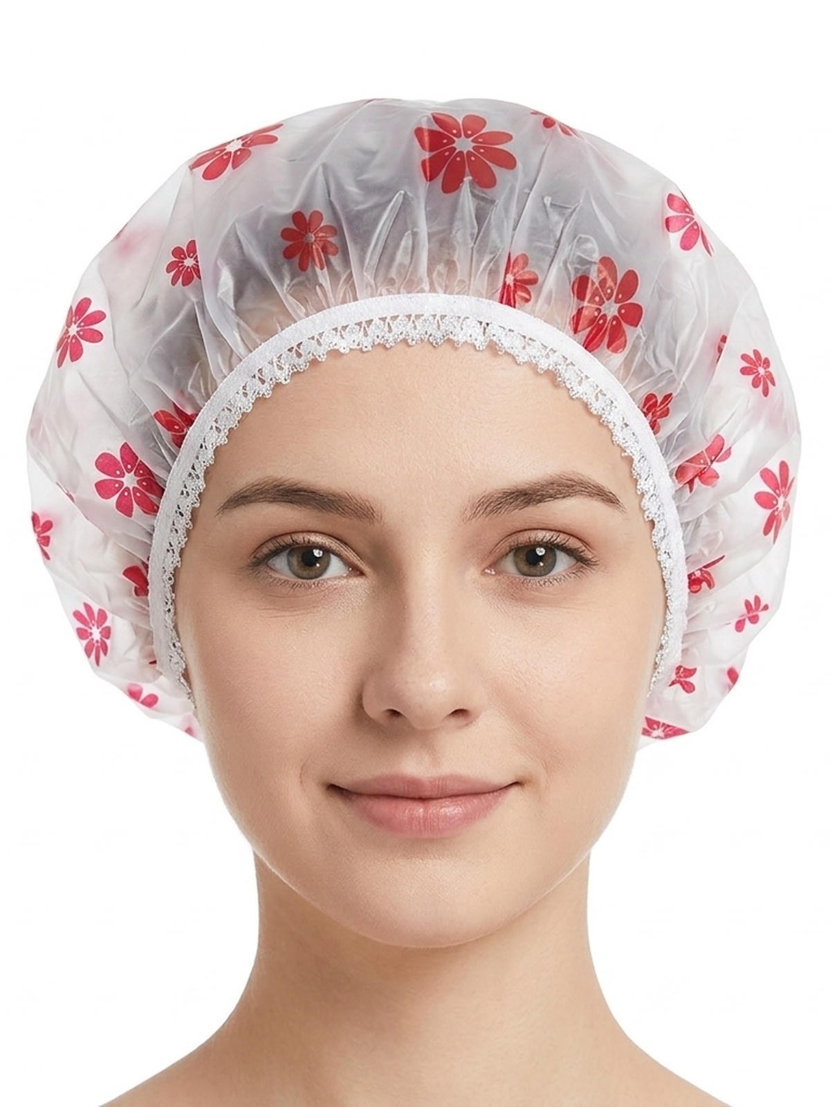 Touca de Banho Impermeável Plástico para Cabelo Kit 12 Peças