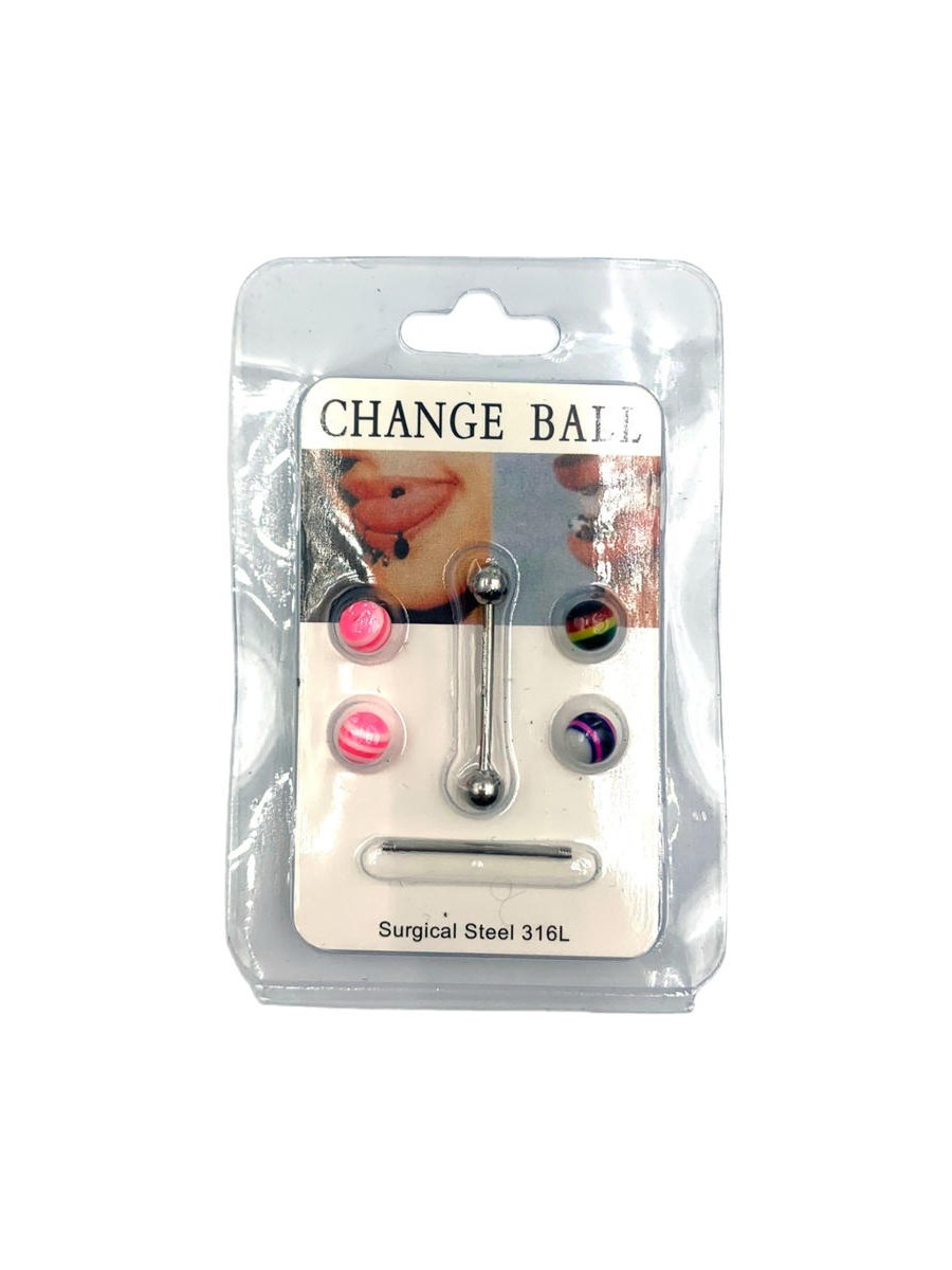 Piercing de Língua Aço Cirúrgico Kit Bolas 12 Cartelas