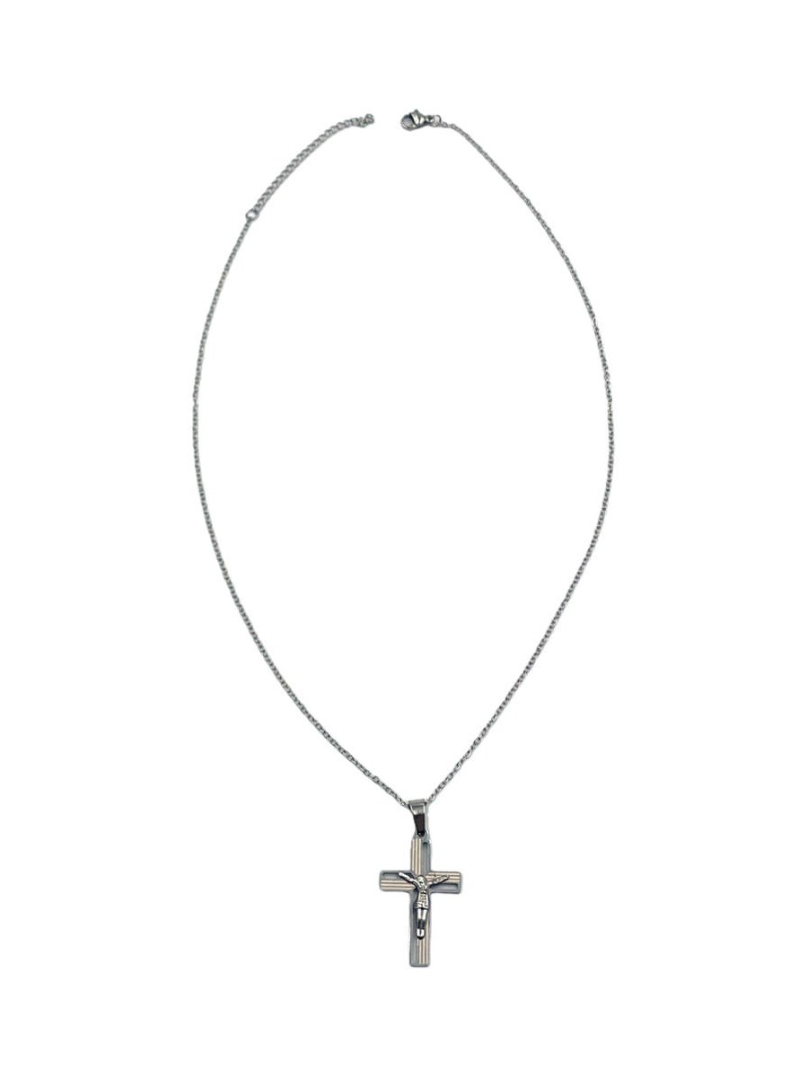 Colar Cruz Crucifixo Jesus Aco Inoxidavel Kit 12 Peças