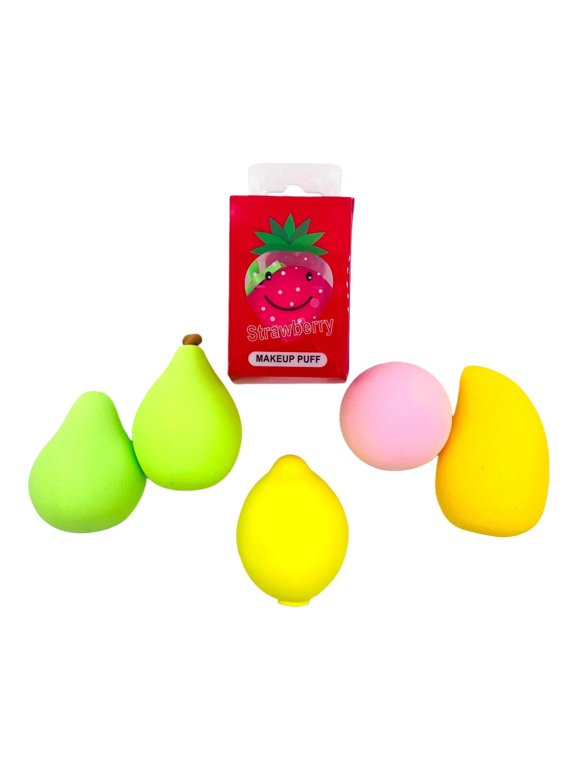 Esponja de Maquiagem Formato Frutas Sortidas Kit 12 Peças