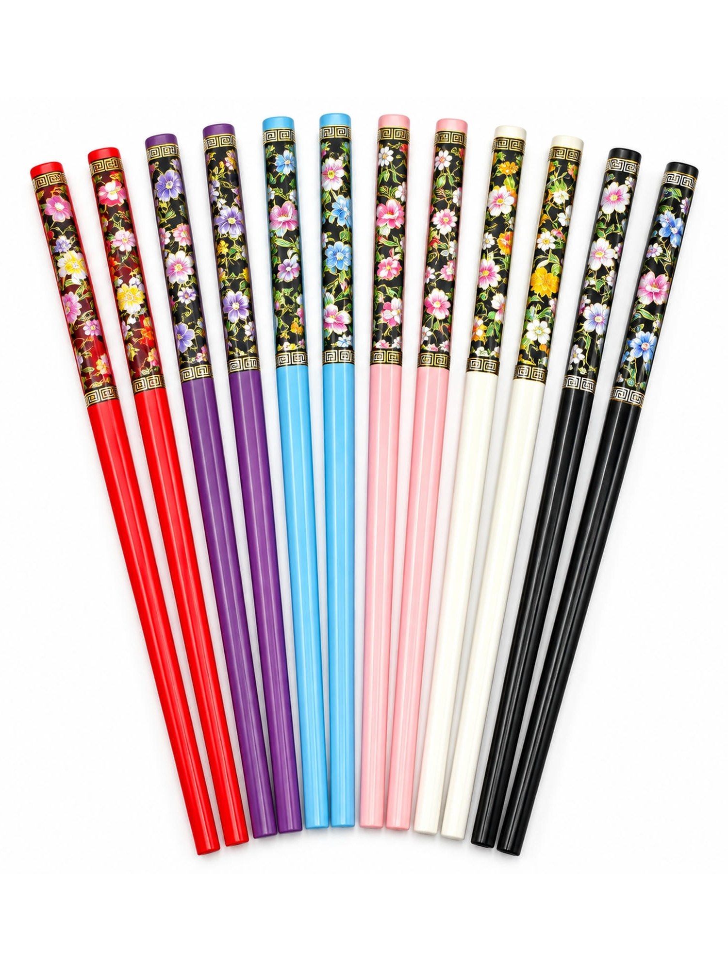 Kit 12 Palito de Cabelo Oriental Floral para Coque