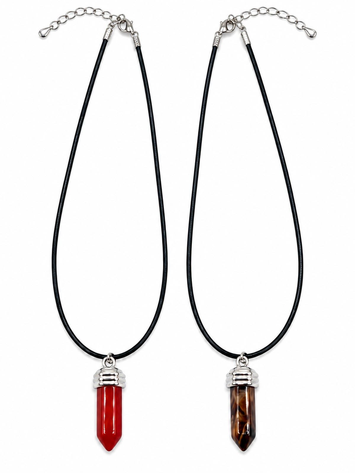 Kit 24 Colar Pingente Cristal Hexagonal Pedra Prisma