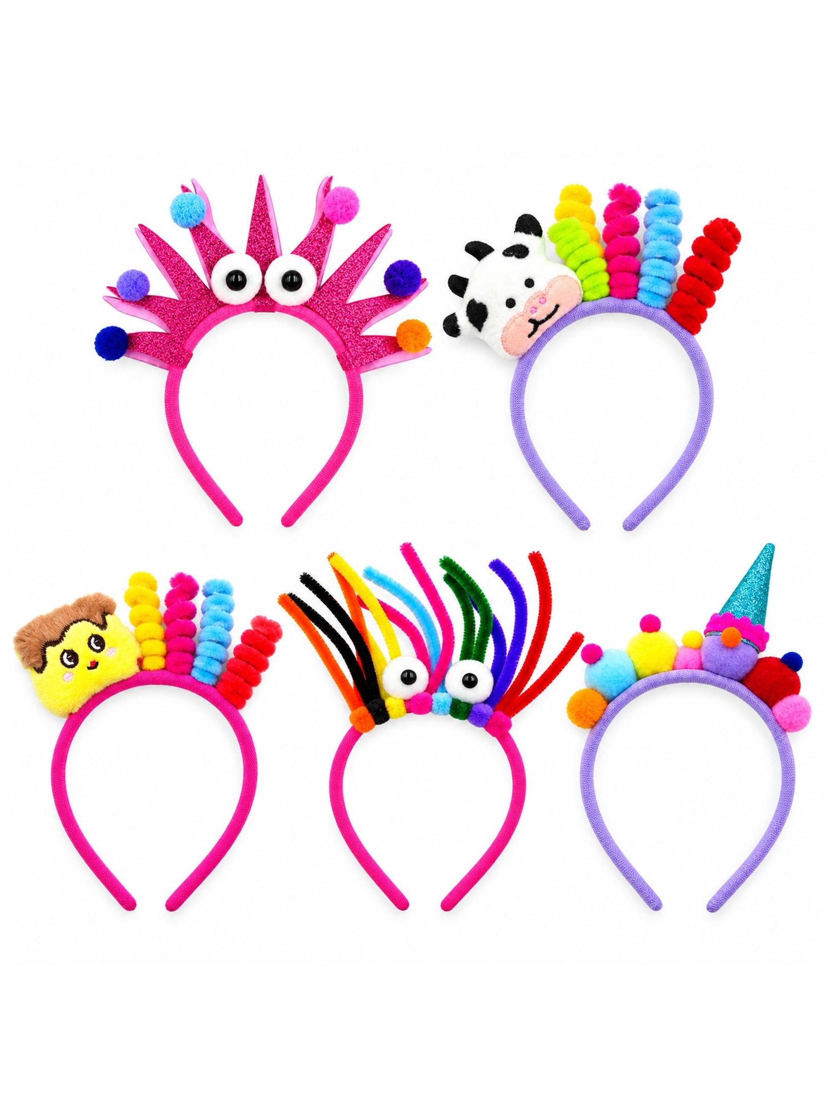 Kit12 Tiara Cabelo Maluco Infantil Presente Dia Das Crianças