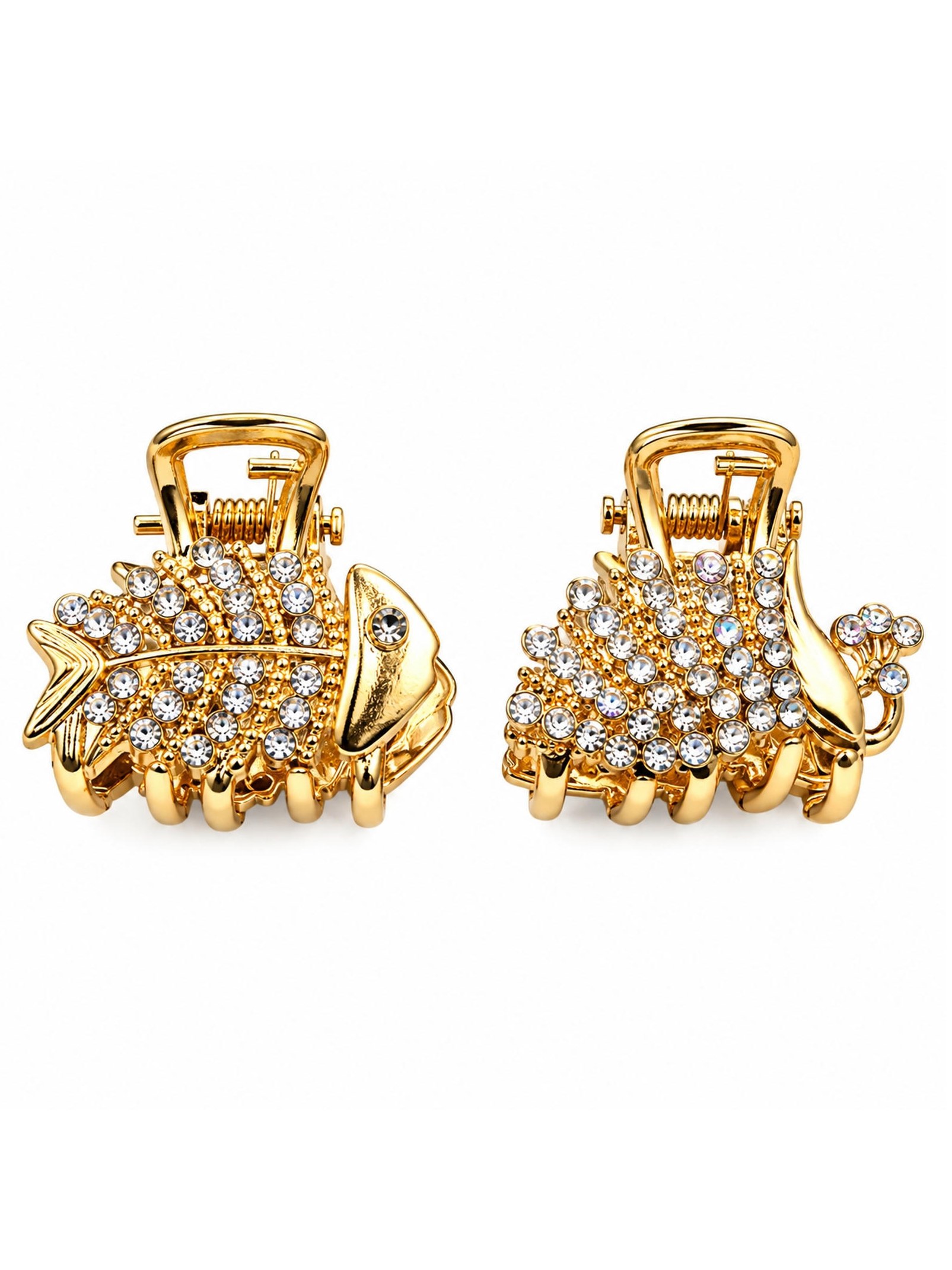 Kit 12 Piranha de Cabelo em Metal com Strass 2,5cm