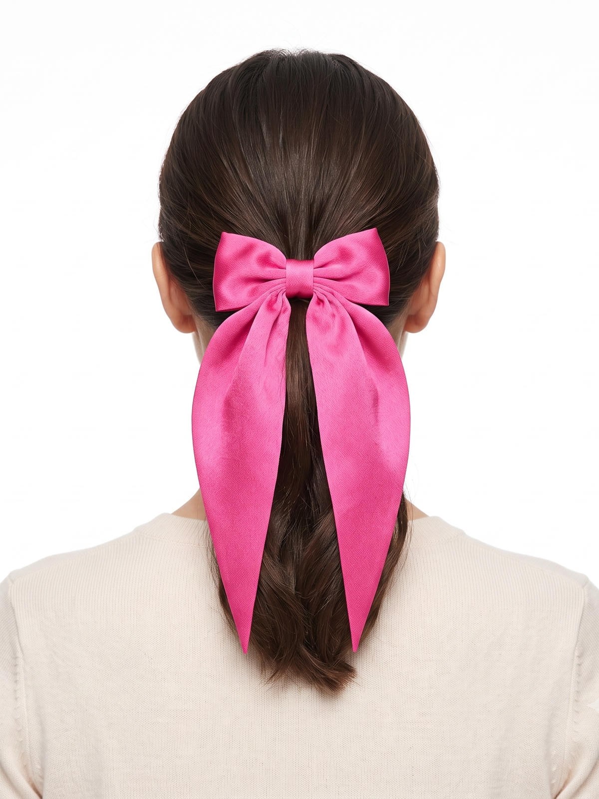 Bico de Pato Cabelo Laco Cetim Fitas Longas Coquette 12Peças