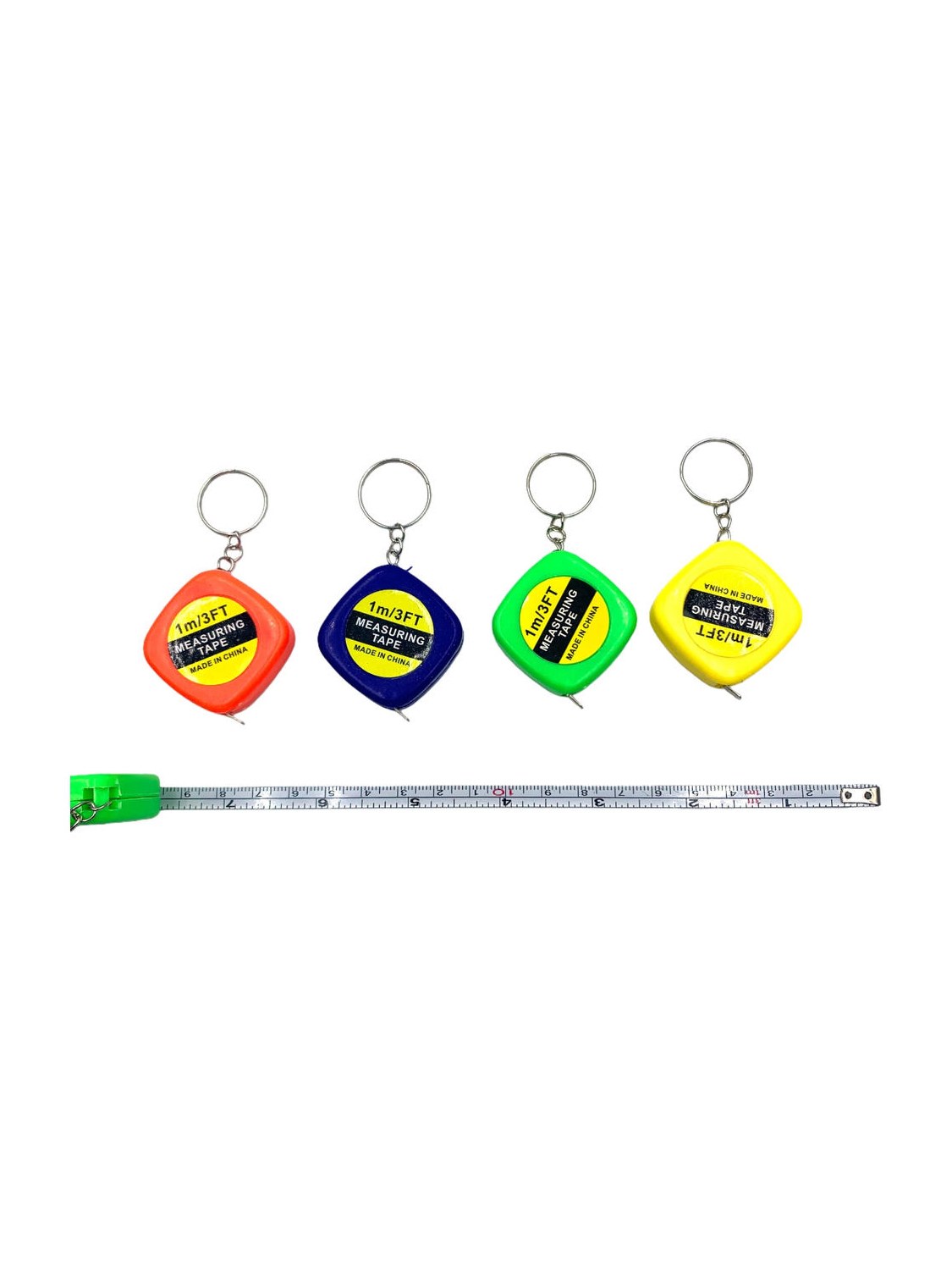 Mini Trena Chaveiro 1m Fita Métrica Retrátil Kit 12 Peças