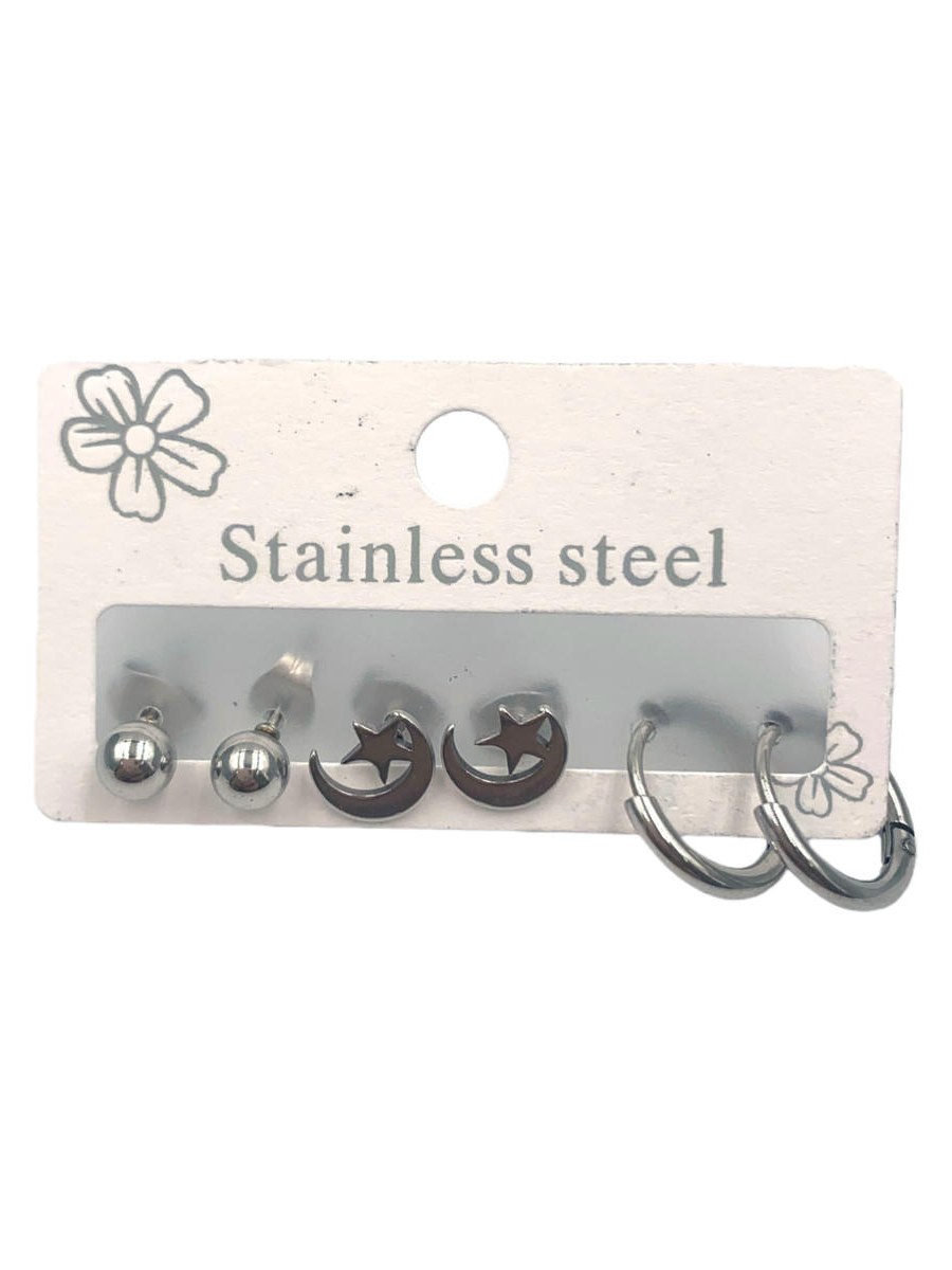 Brinco Aço Inox Furo Modelos Sortidos Kit 36 Pares