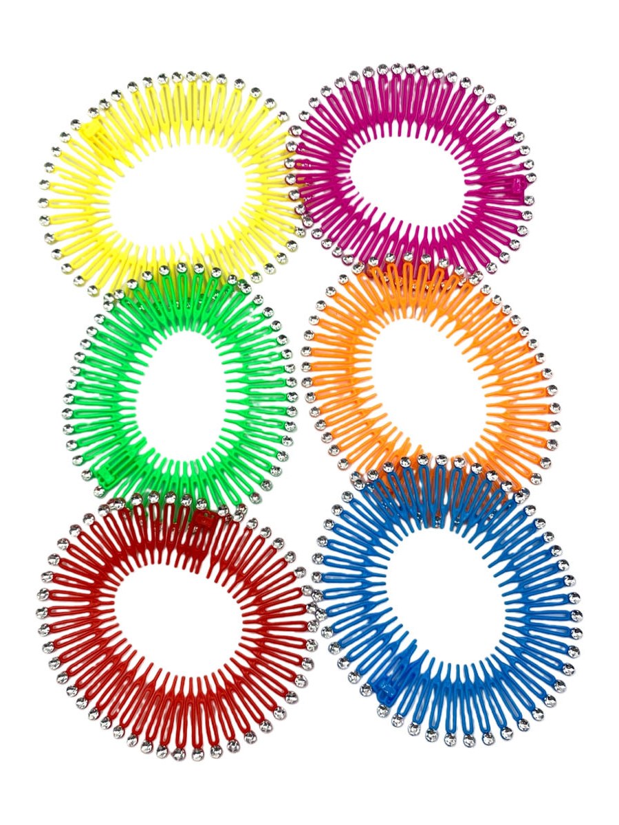 Tiara de Cabelo Flexivel Zig Zag Arquinho com Strass 12Peças