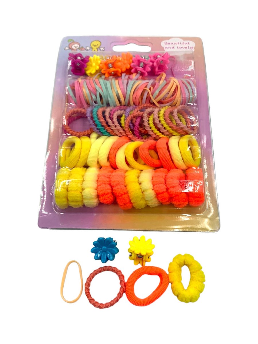 Acessorio Cabelo Elastico Presilha Penteado Infantil Kit 6CX