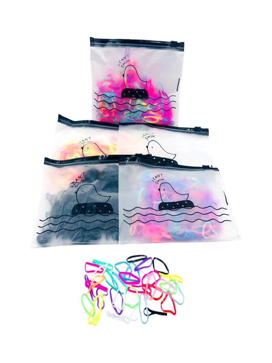 Elástico Cabelo Silicone Liga Rabicho Infantil Kit 12 Pacote