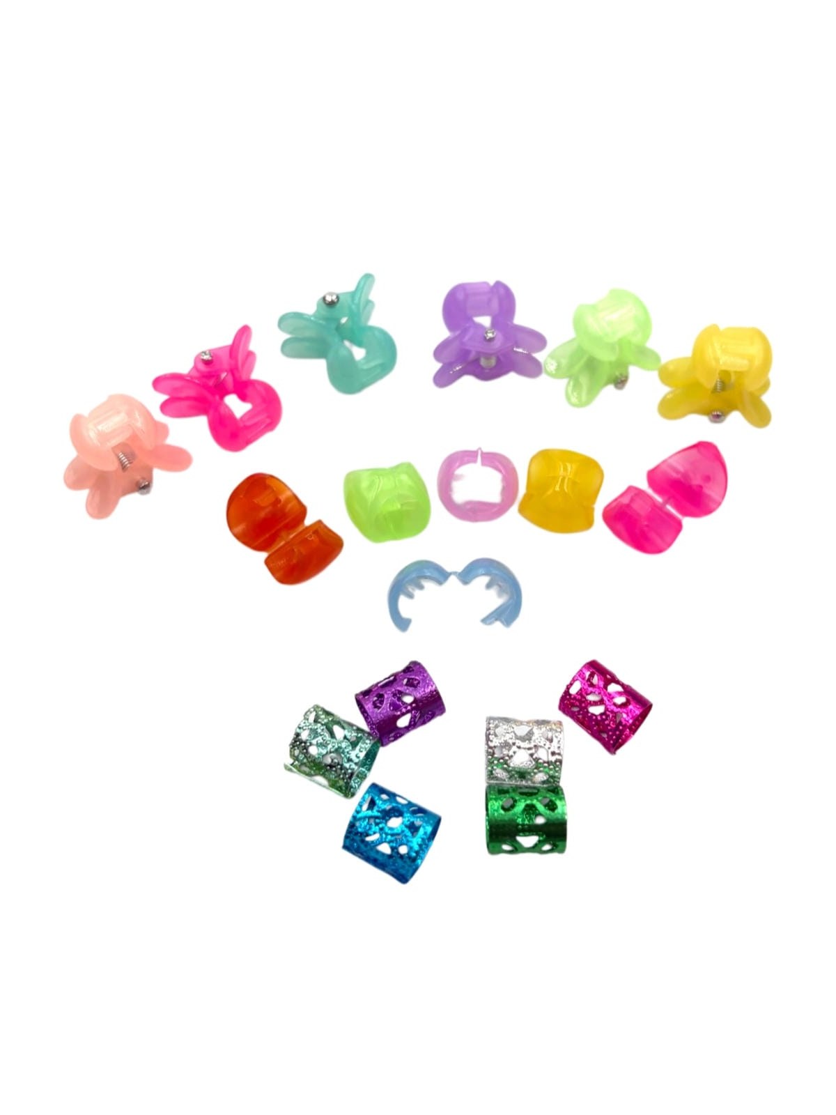 Kit Anel Cabelo Trança Dread Mini Piranhas Tereres 248 Peças