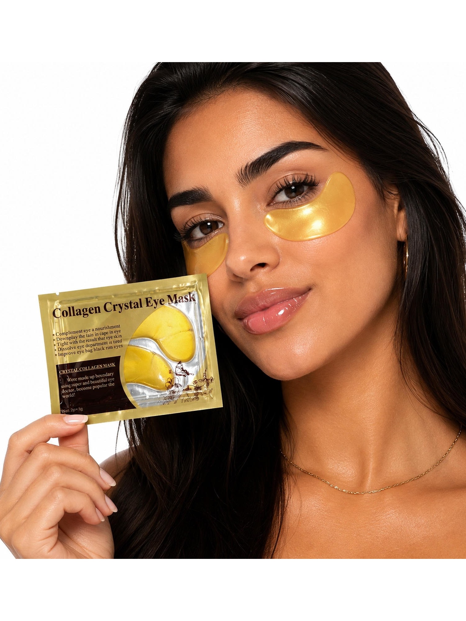 Máscara Olhos Colágeno Ouro Olheiras Skincare Kit 12 Pares