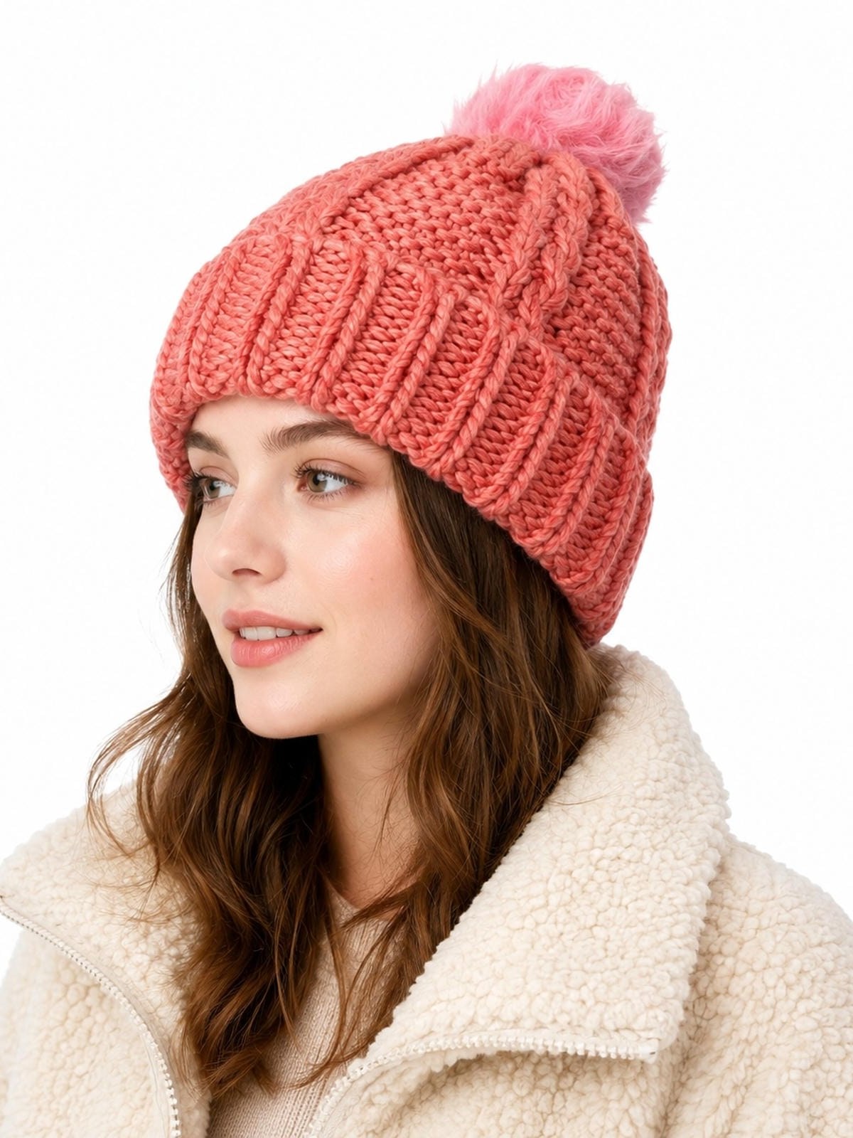 Touca Gorro Trico Pompom Forrada Inverno Frio Moda Kit 12 PC