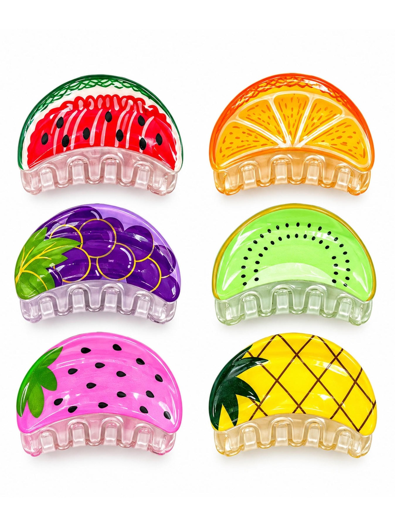 Kit 12 Piranha Cabelo Frutas Divertida Tendência Verão 9cm