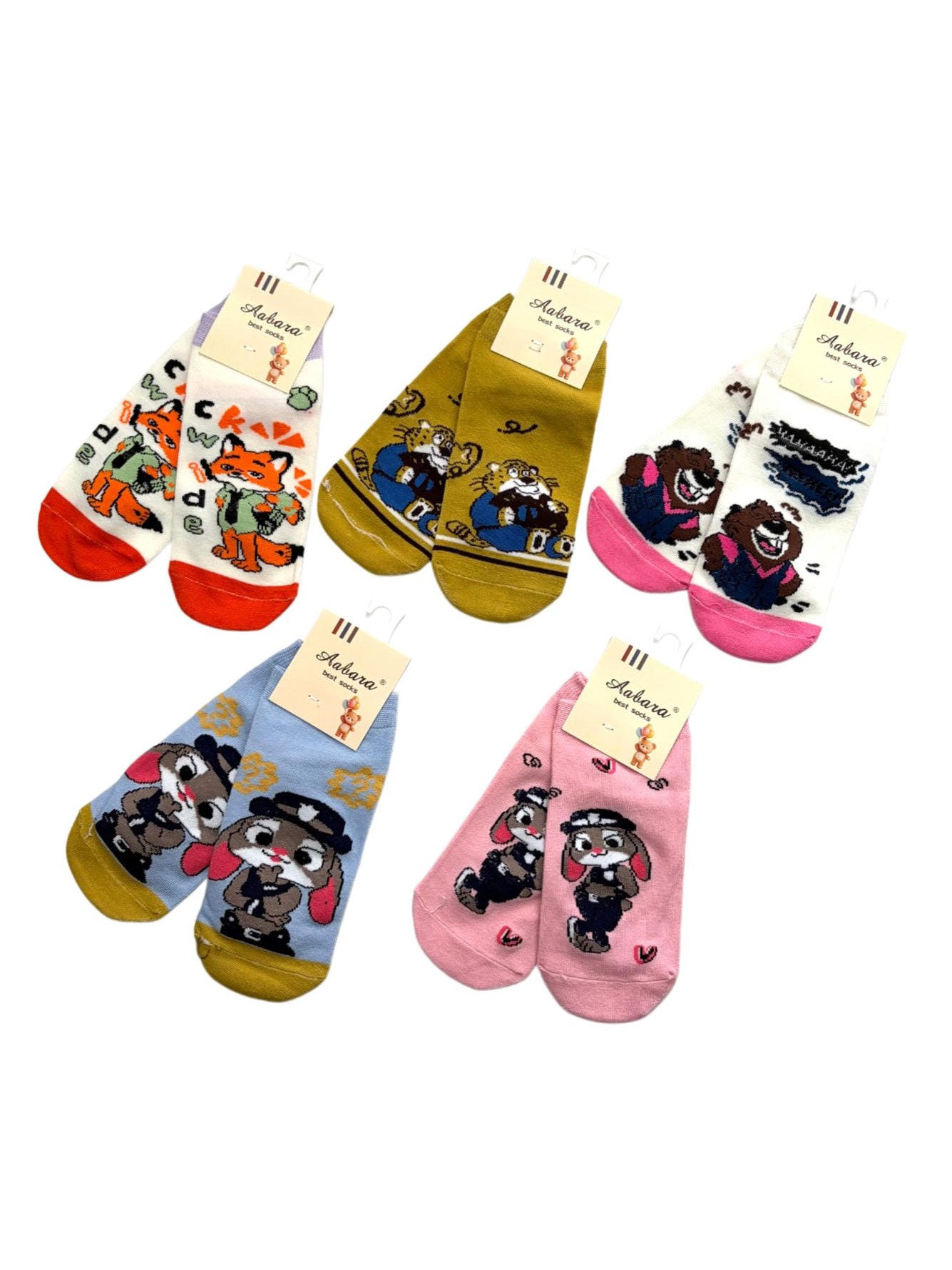 Meia Infantil Algodão Cartoon Estampada Unissex Kit 12 Pares