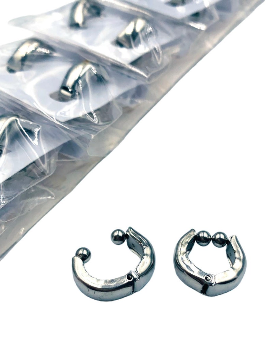 Brinco de Pressão Aço Inox Falso Piercing Orelha Kit 12Pares