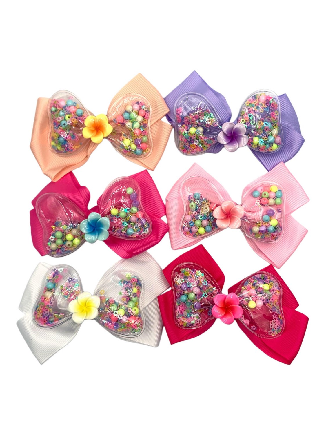 Bico Pato Cabelo Laço Infantil Confete Menina Kit 12 Peças