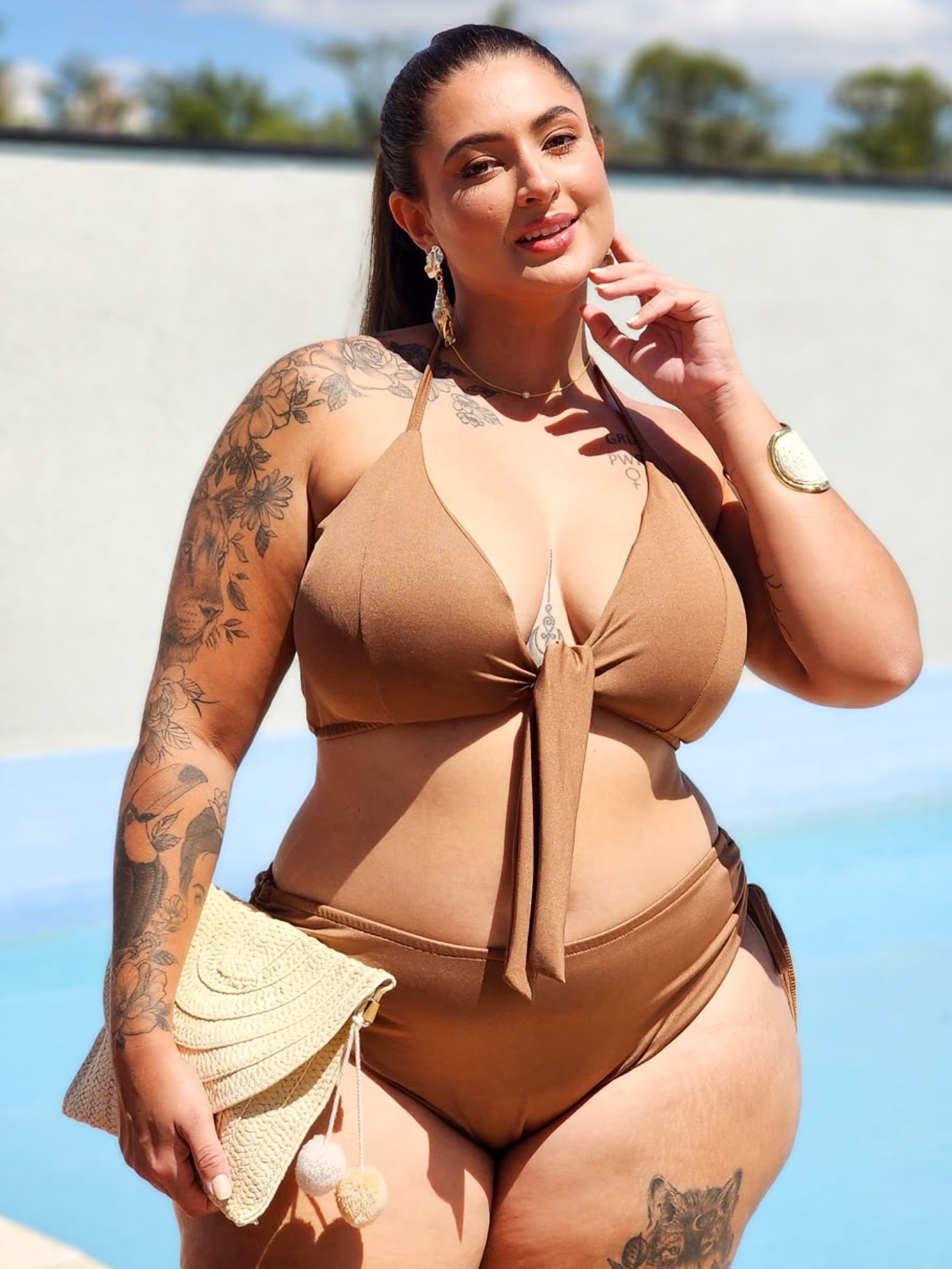 Biquíni Plus Size Moda Praia Calcinha e Top Amarração