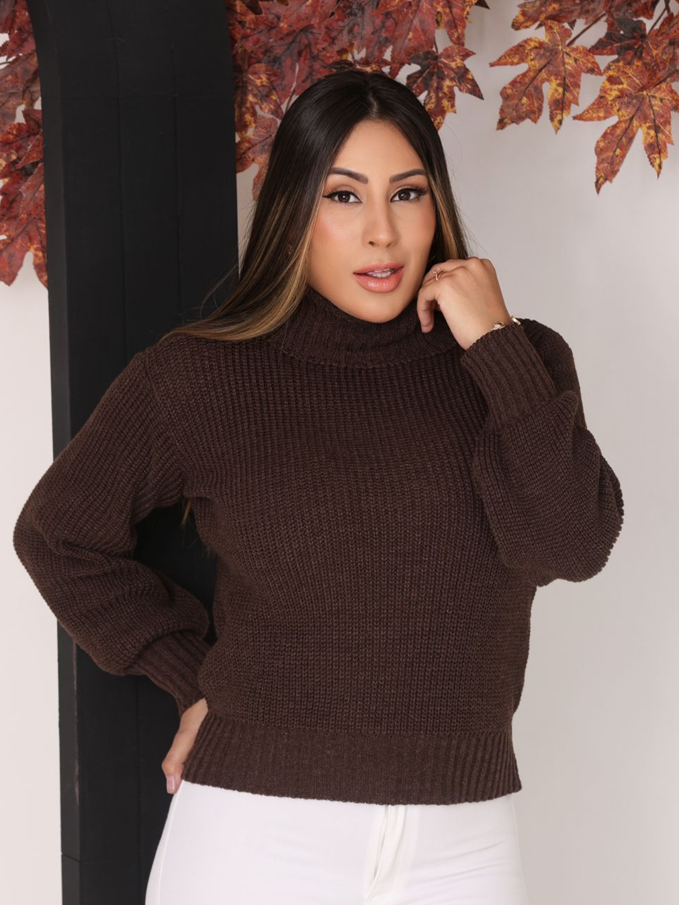 Blusa Tricot Manga Bufante Cacharrel Cropped Moda Feminina