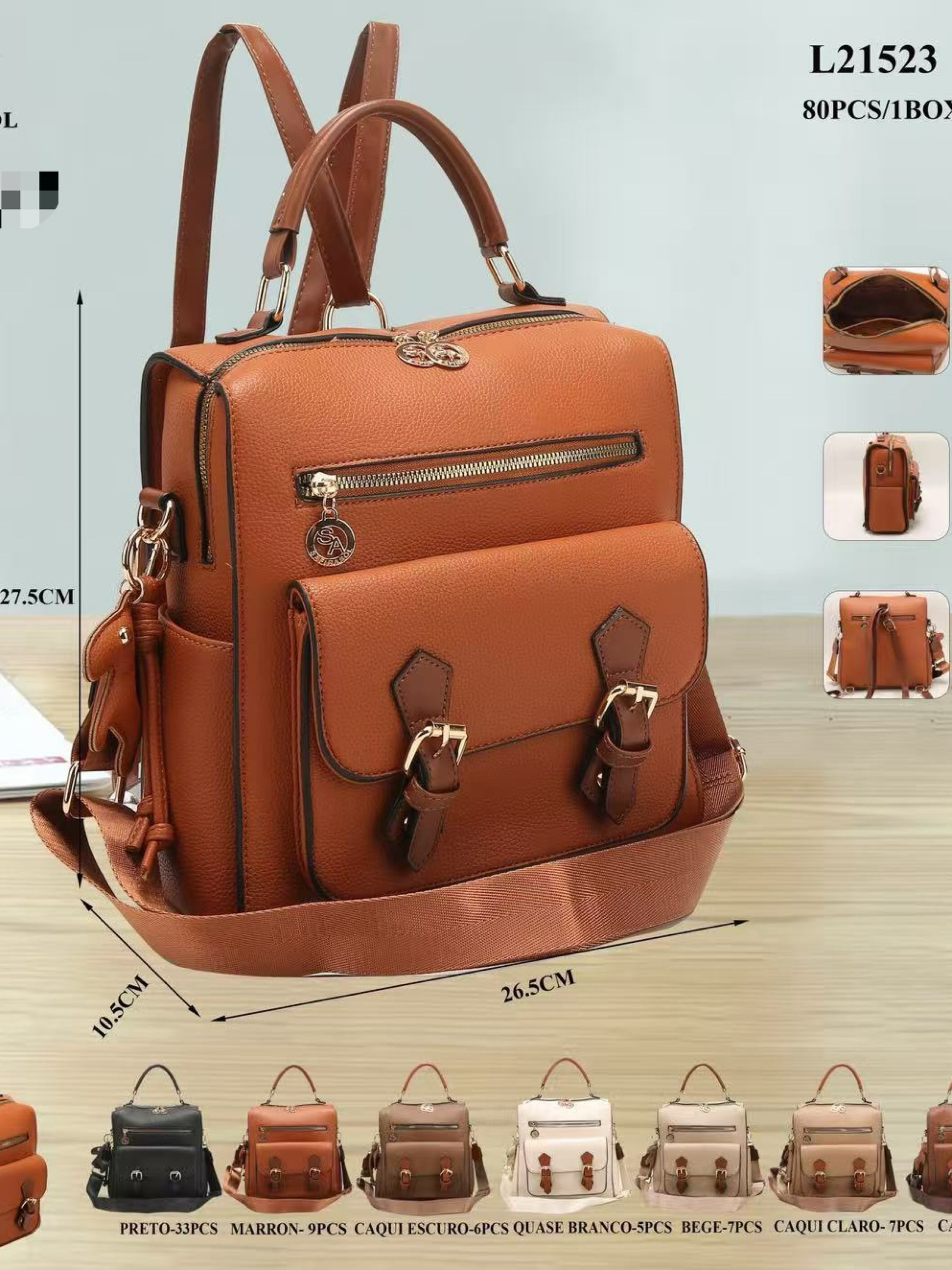 Bolsas mochila feminina com chaveiro 21523
