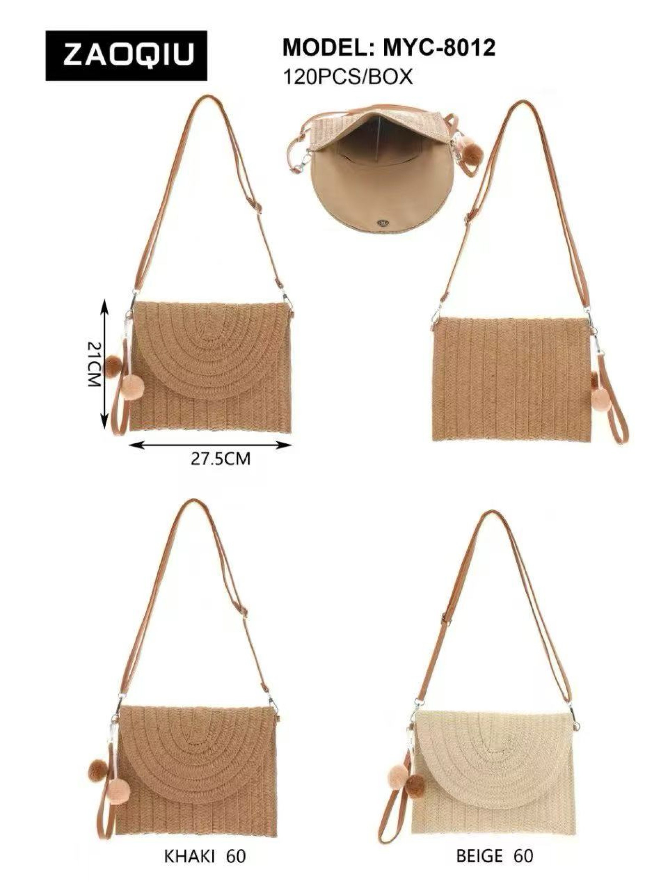 Bolsa palha praia feminina 8012