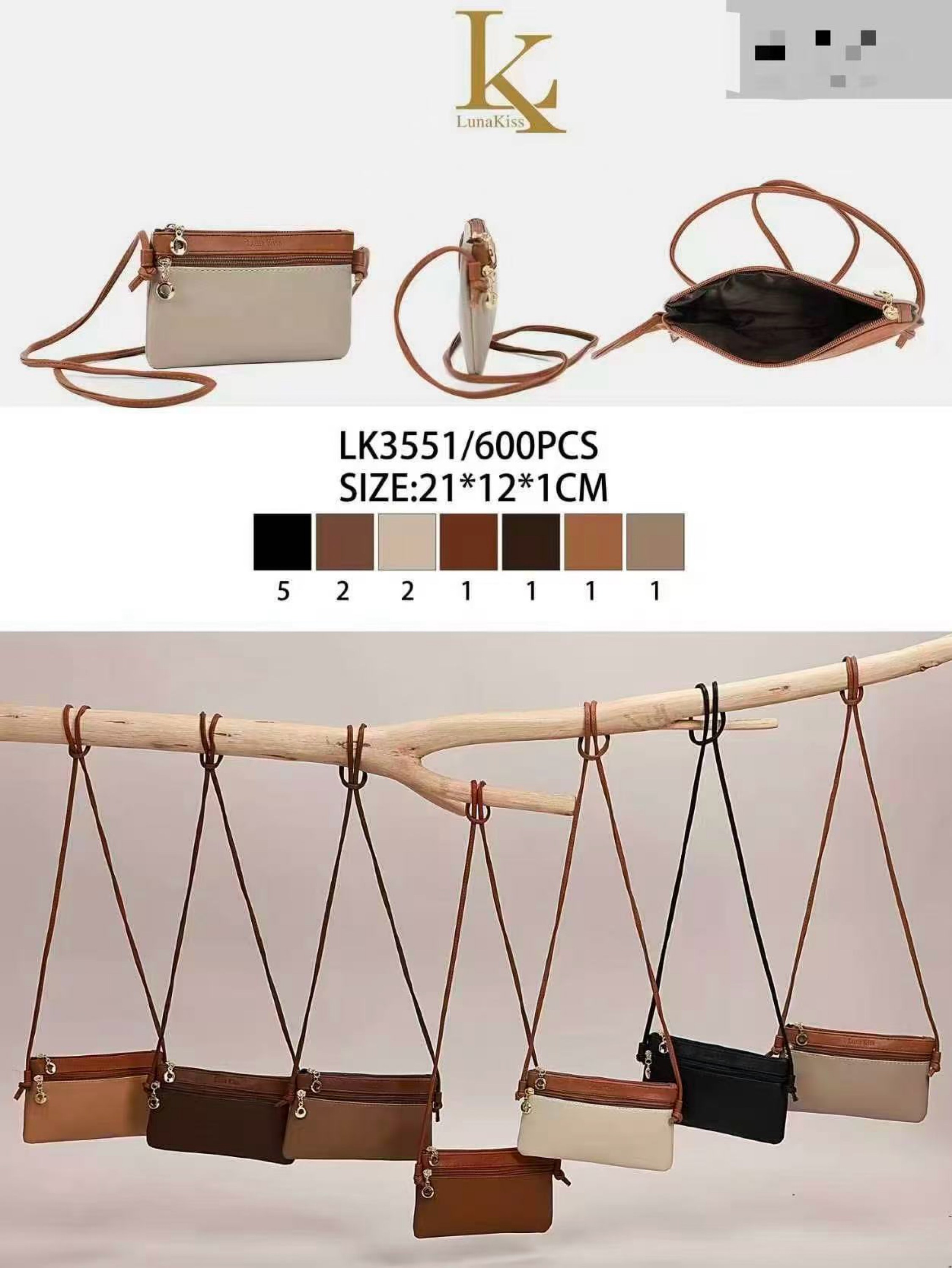 Bolsa feminina kit com 15 pc 3551