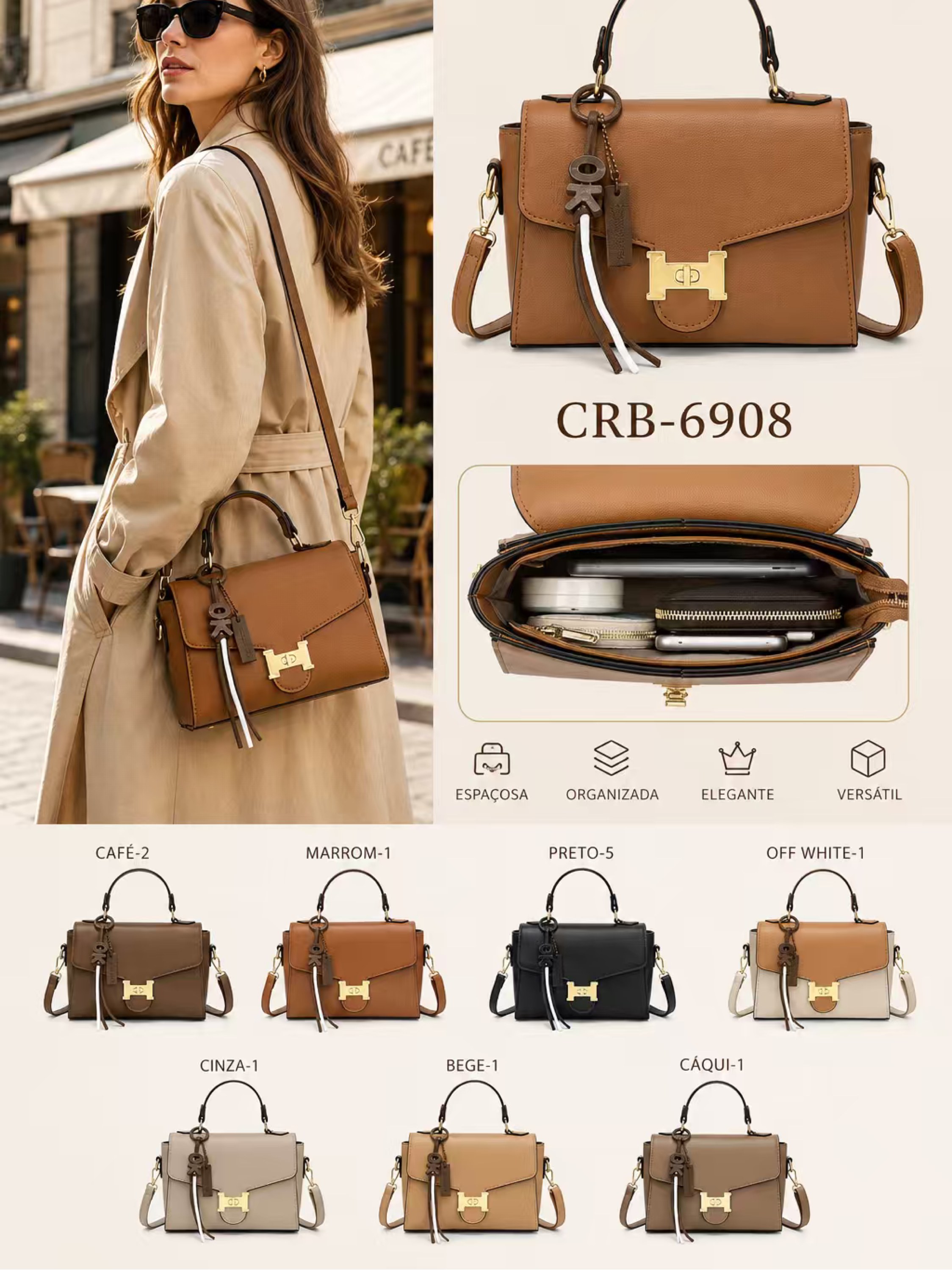 Bolsas feminina com  chaveiro 6908