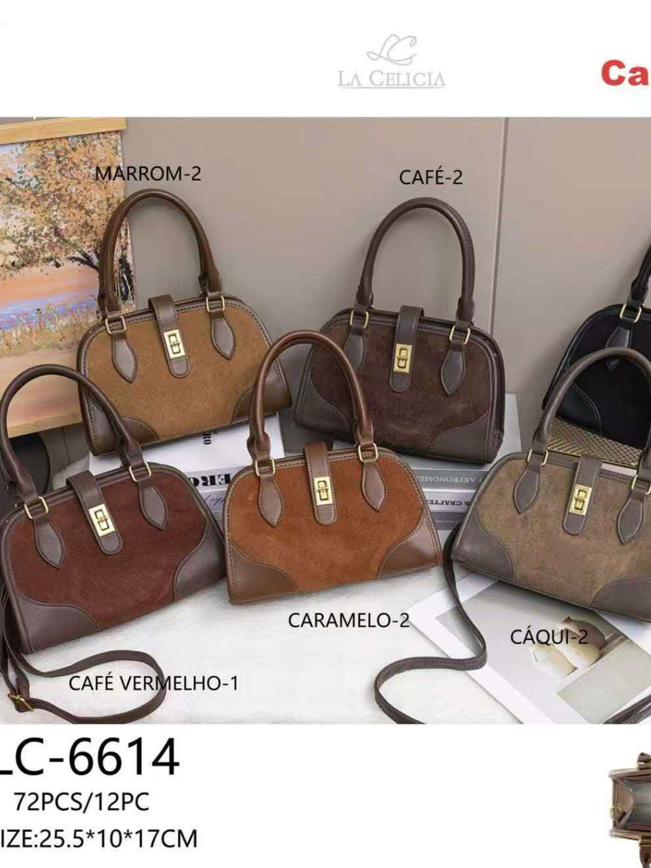 Bolsas feminina camurça transversal 6613