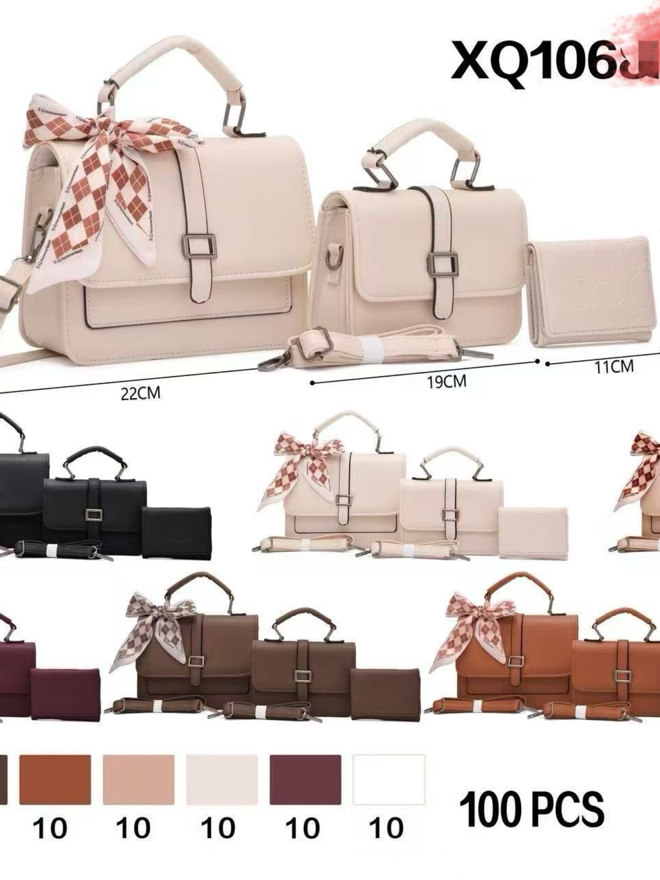 Bolsa feminina kit com 2 pc com carteira 1068