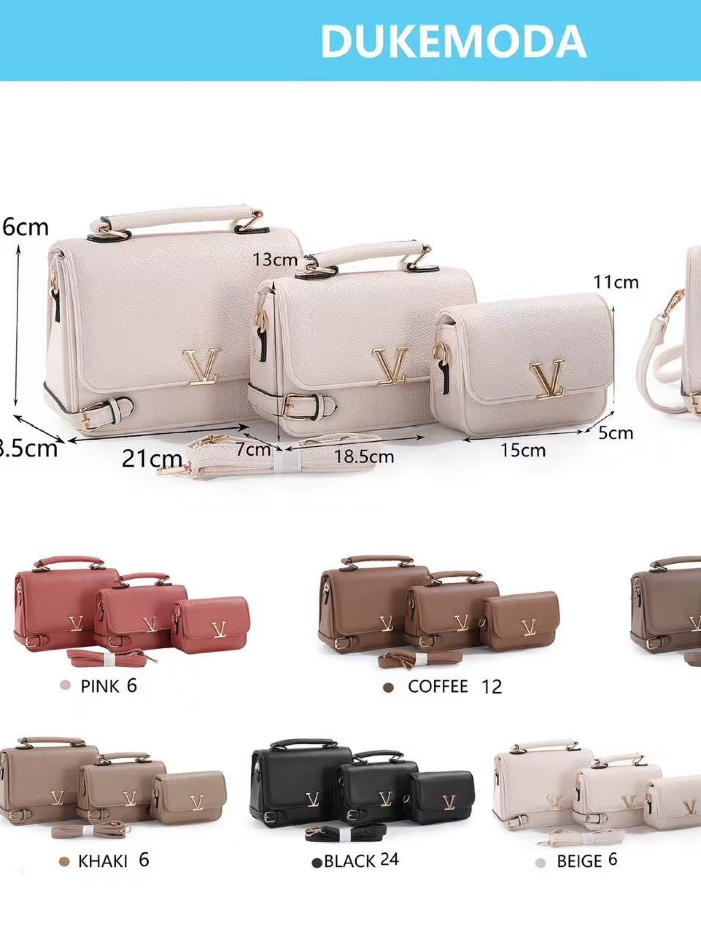 Bolsa feminina kit com 3 pc