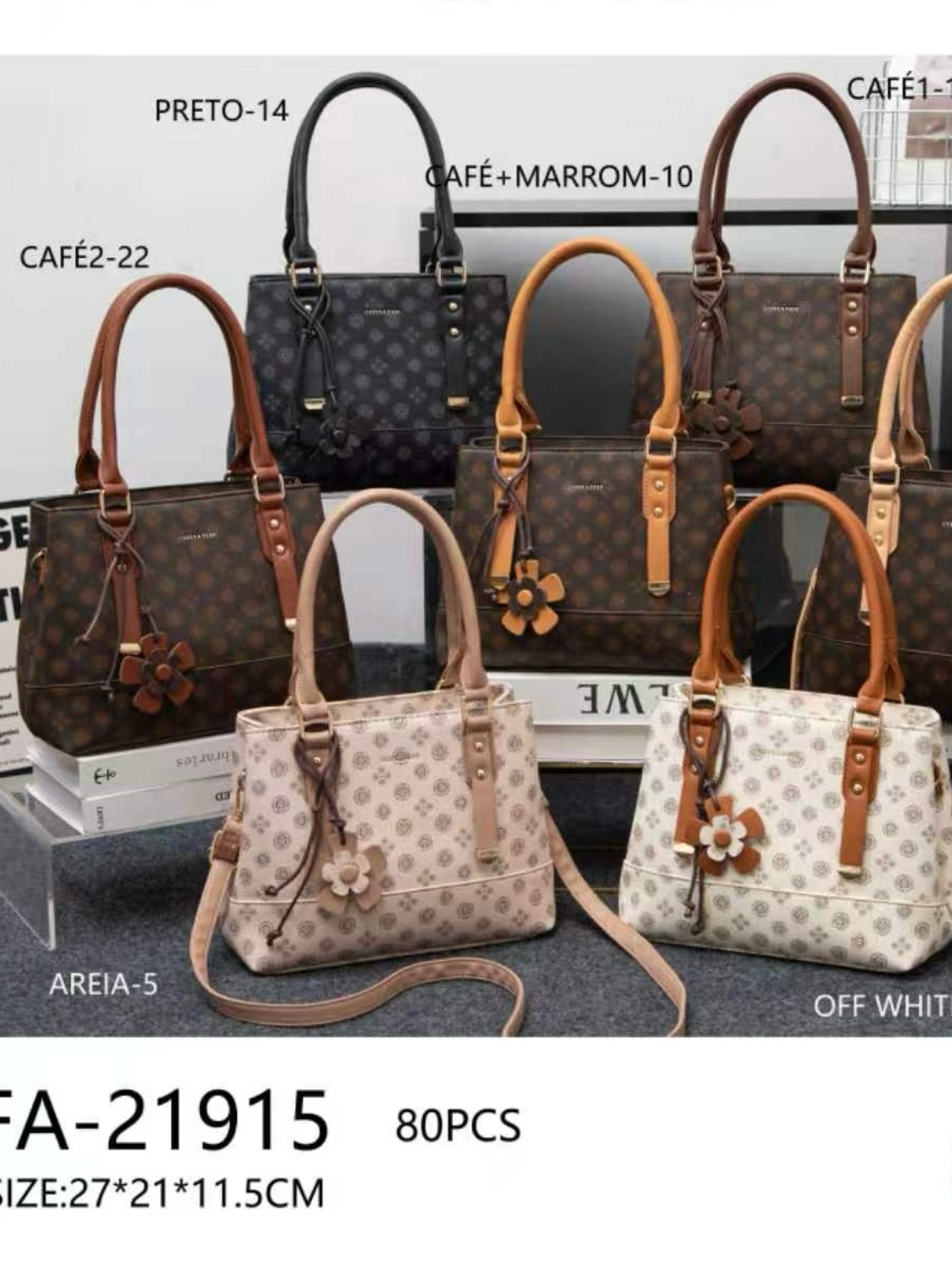 Bolsa feminina dos zíper 915