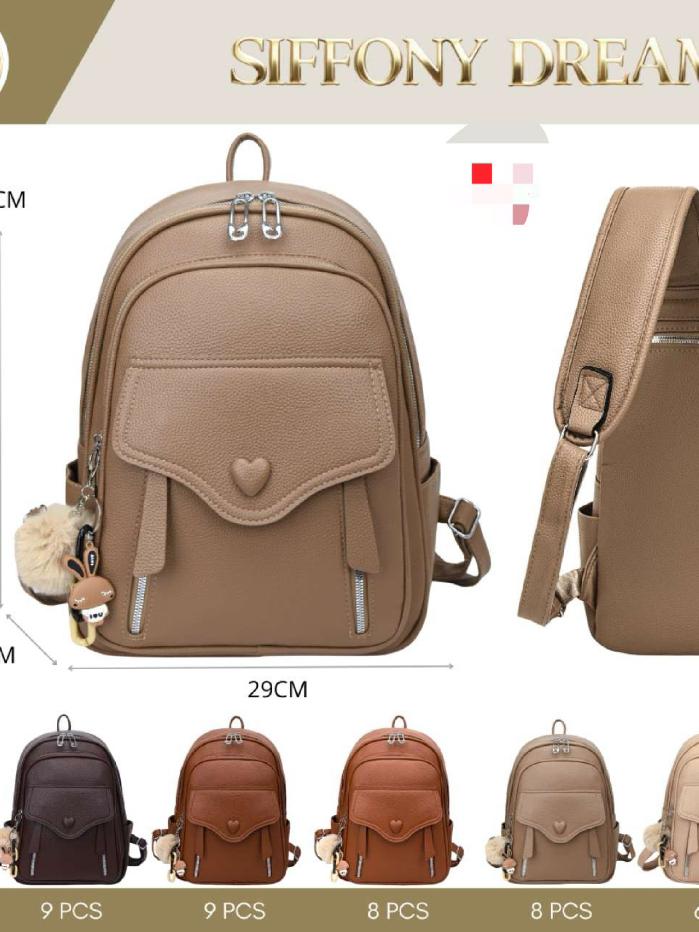 Mochila grande feminina com chaveiro SD9732