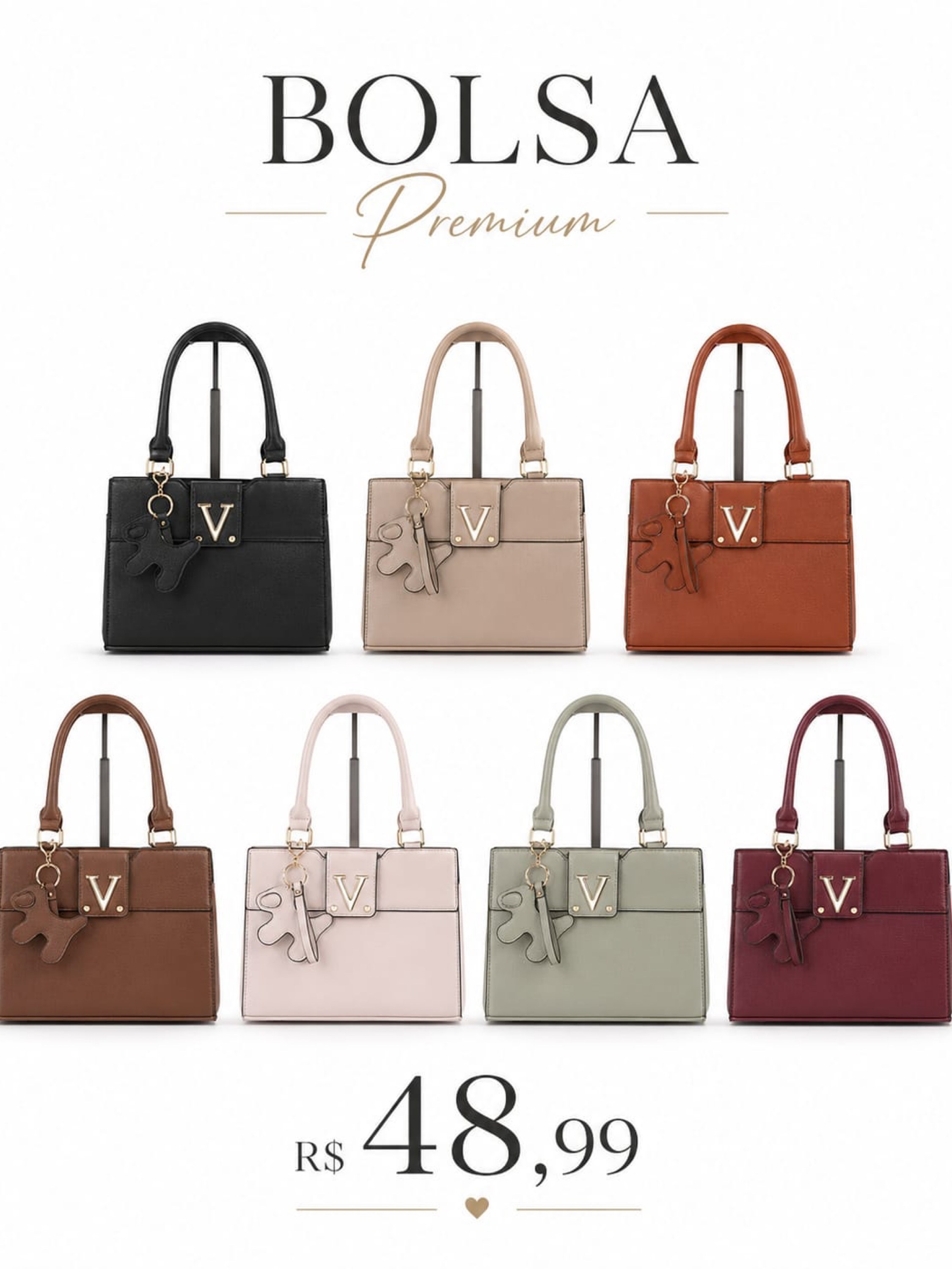 Bolsa feminina com chaveiro 326-8