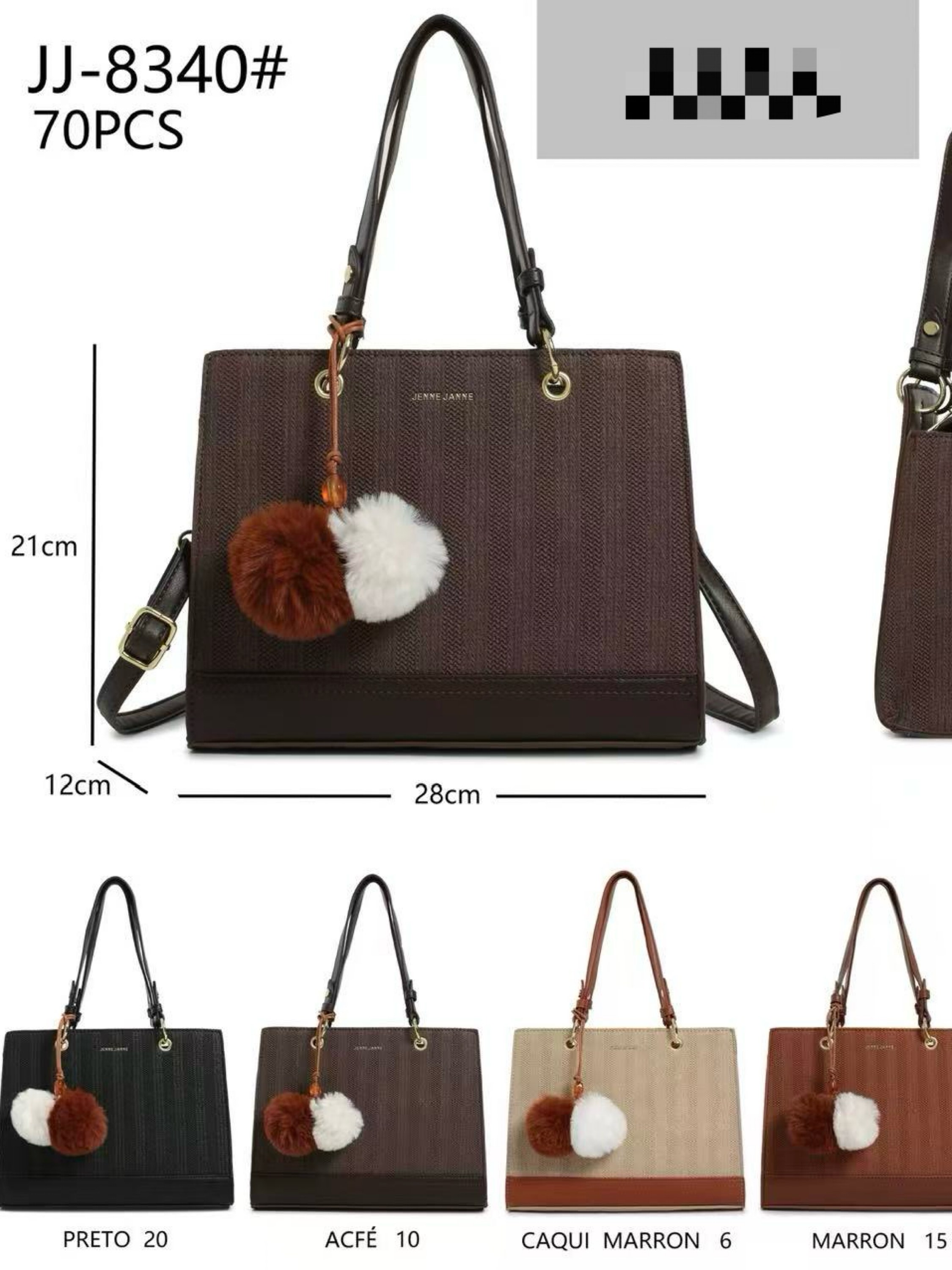 Bolsa feminina com chaveiro 83400