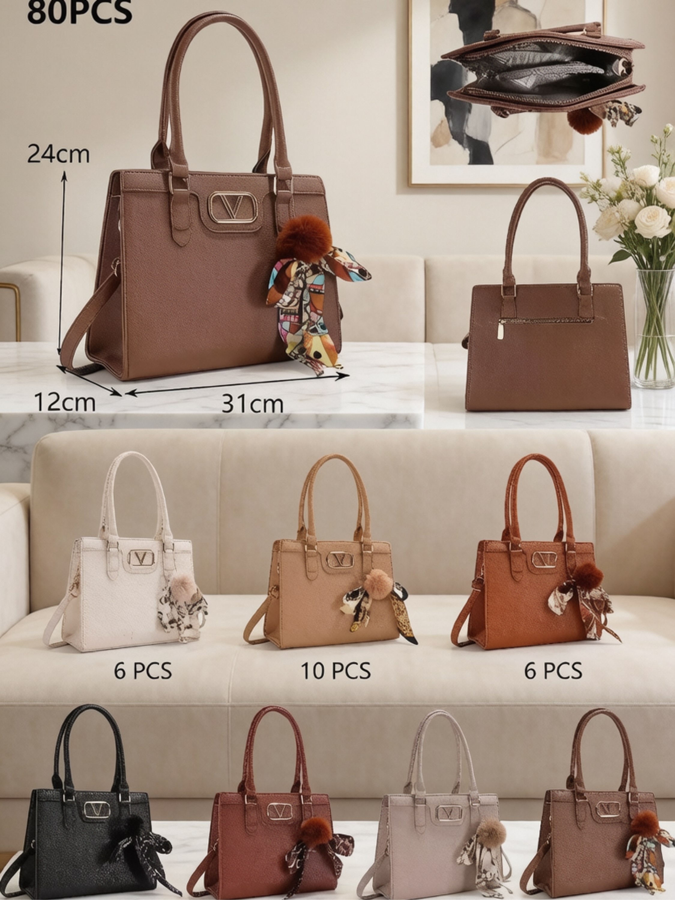 Bolsa feminina com chaveiro 06