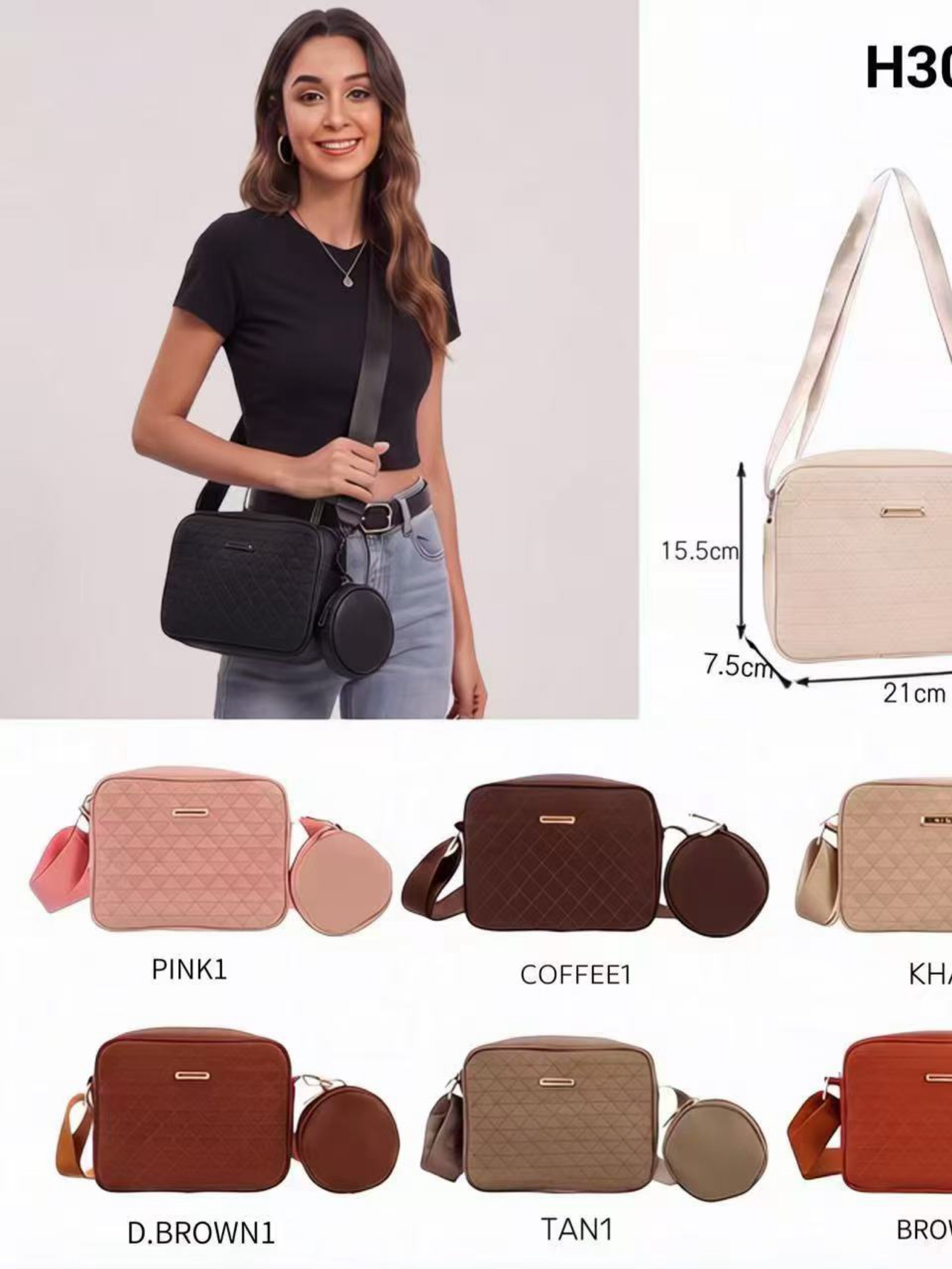 Bolsa feminina kit com 15 pc 3048