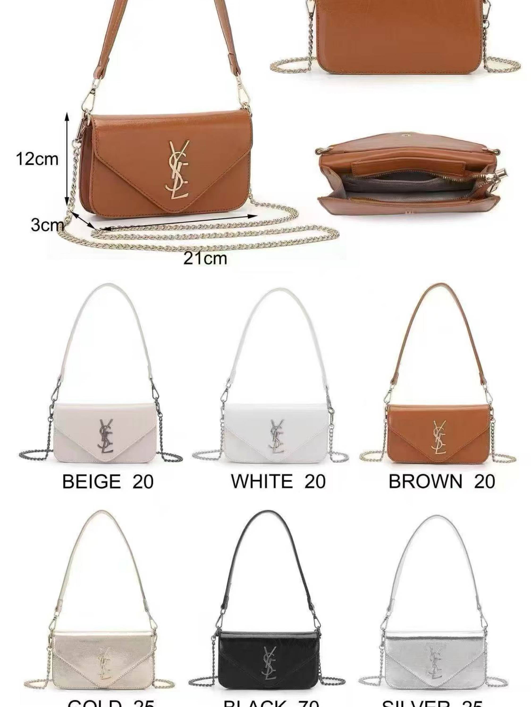 Bolsa feminina Transversal com 3 alço